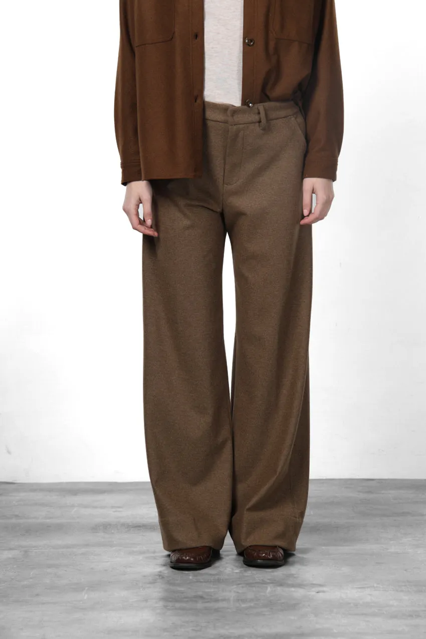 New York Studio Tailored women’s chino pants in flannel jersey with straight fit sold by Mason's