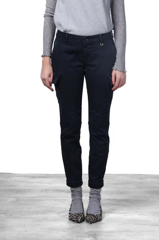 Chile City women’s cargo pants in satin with slim fit made by Mason's