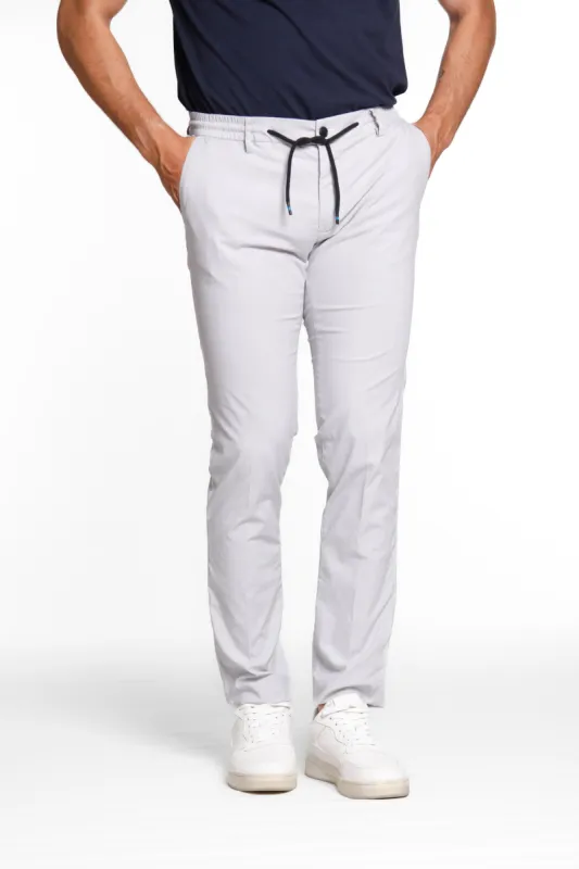 Milano Jogger man chino pants in tencel and cotton extra slim sold by Mason's
