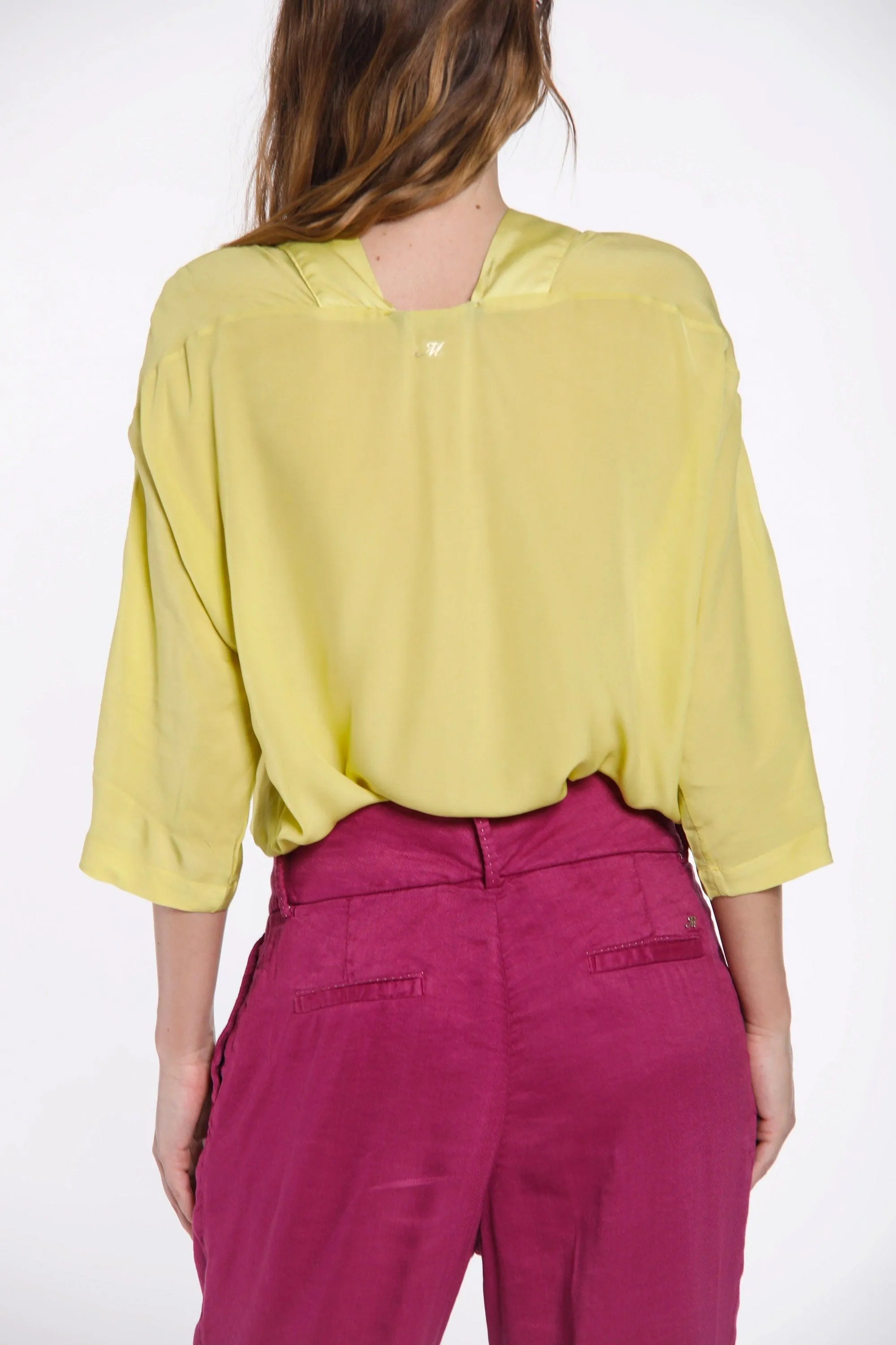 Sandra woman shirt in viscose with V-neck and wide sleeves sold by Mason's product image thumbnail 5