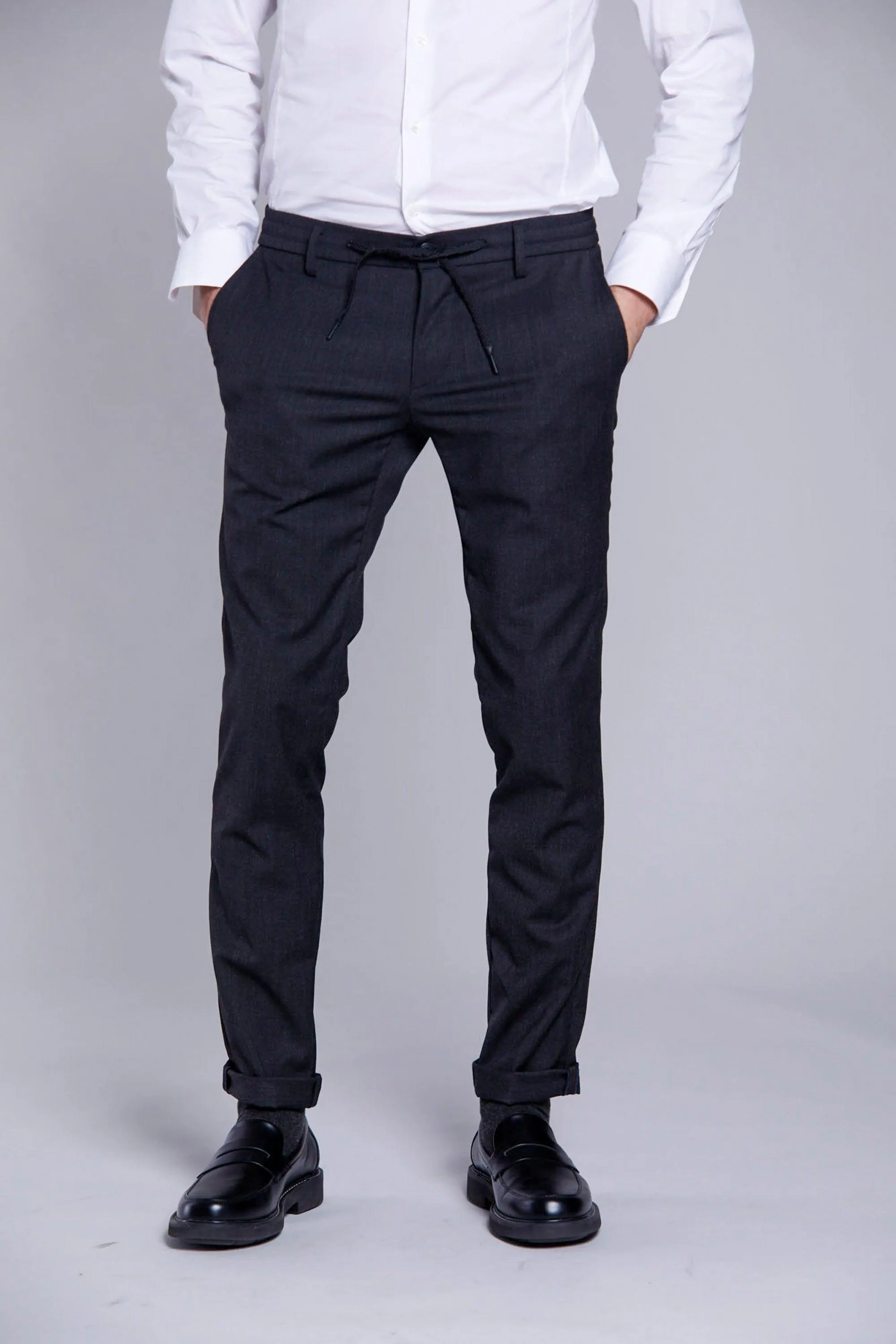 Milano Jogger man plain wool chino pants extra slim sold by Mason's