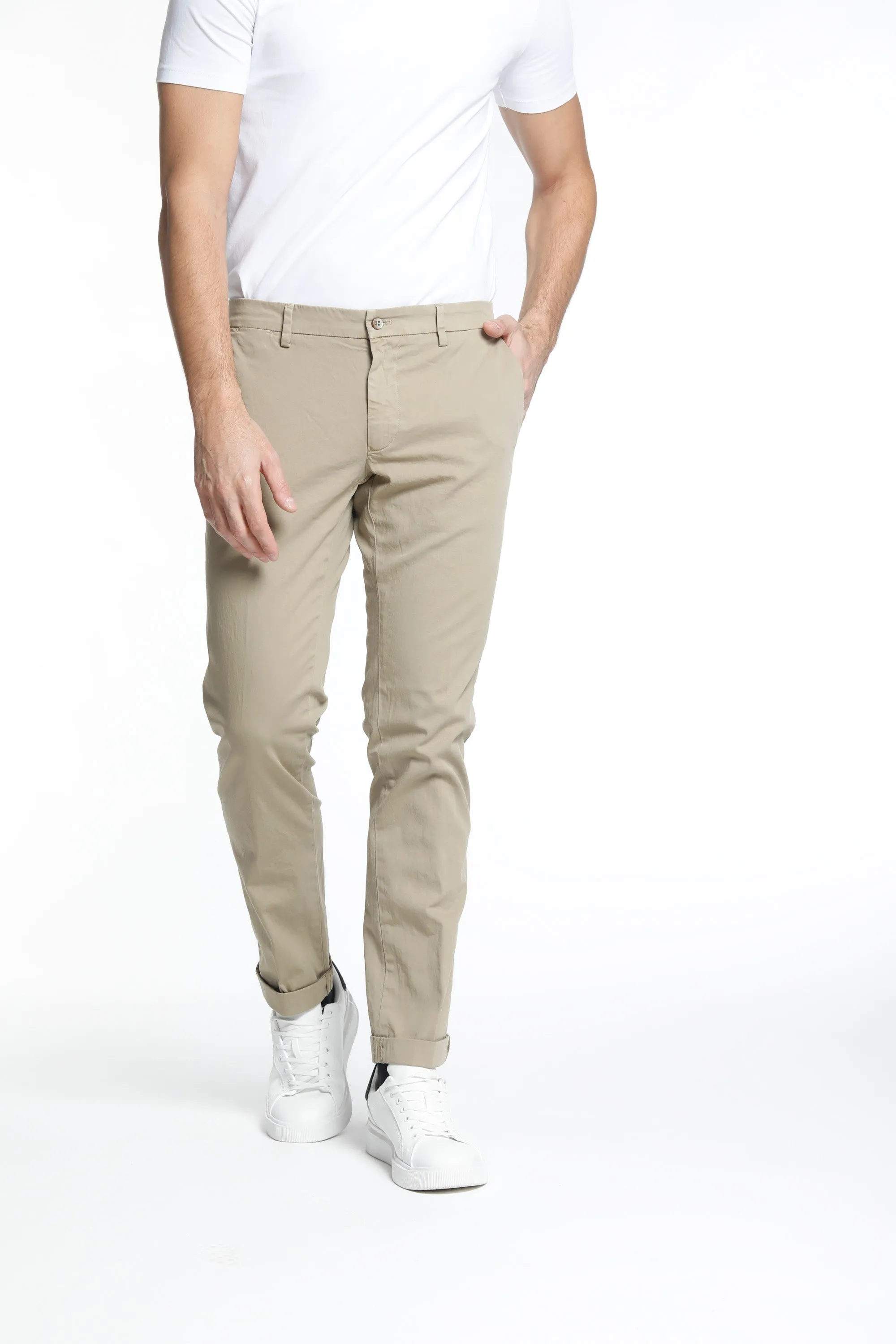 New York man chino pants in stretch satin regular ① sold by Mason's