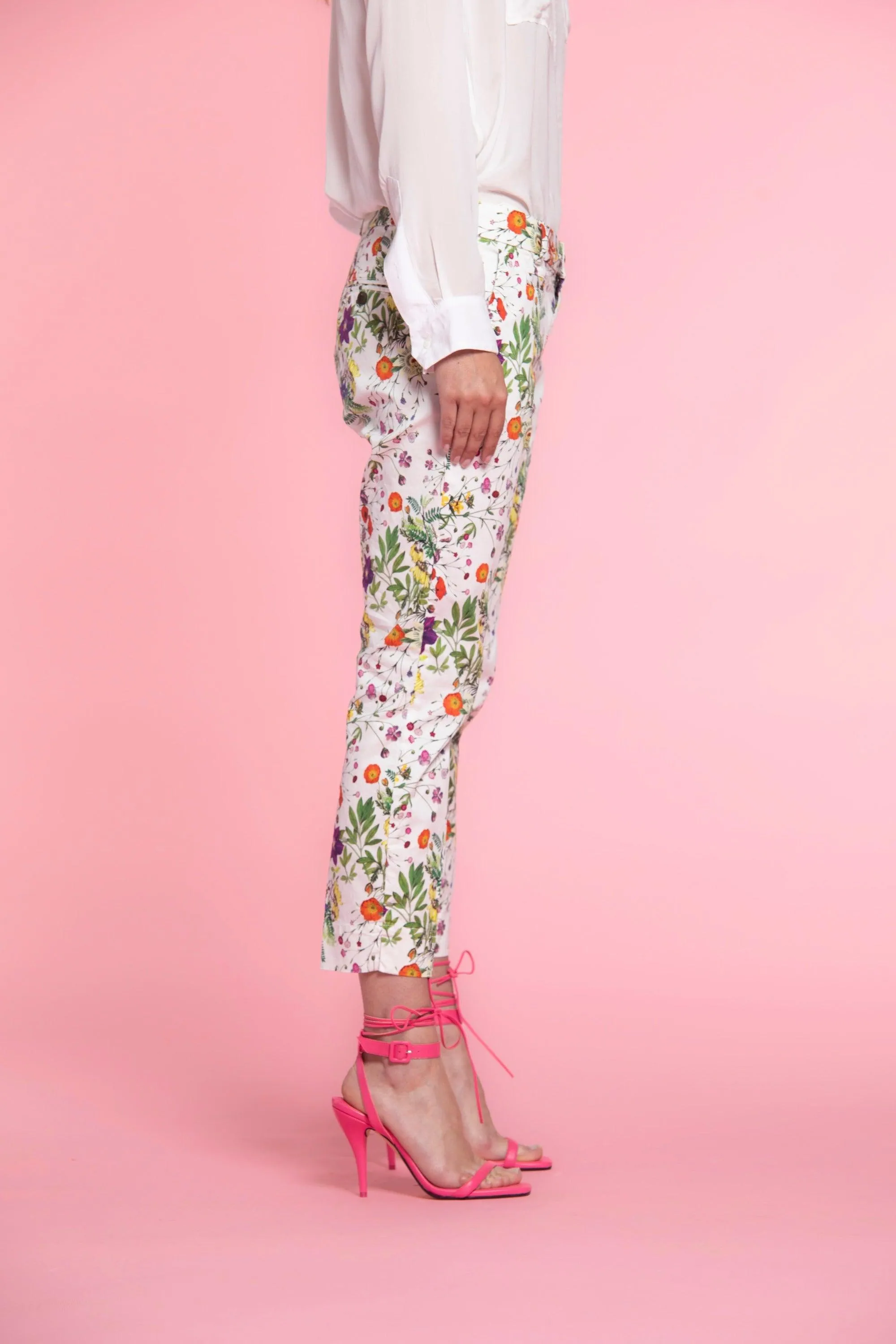 Jaqueline Capri woman chino pants in floral stretch cotton curvy sold by Mason's product image thumbnail 4