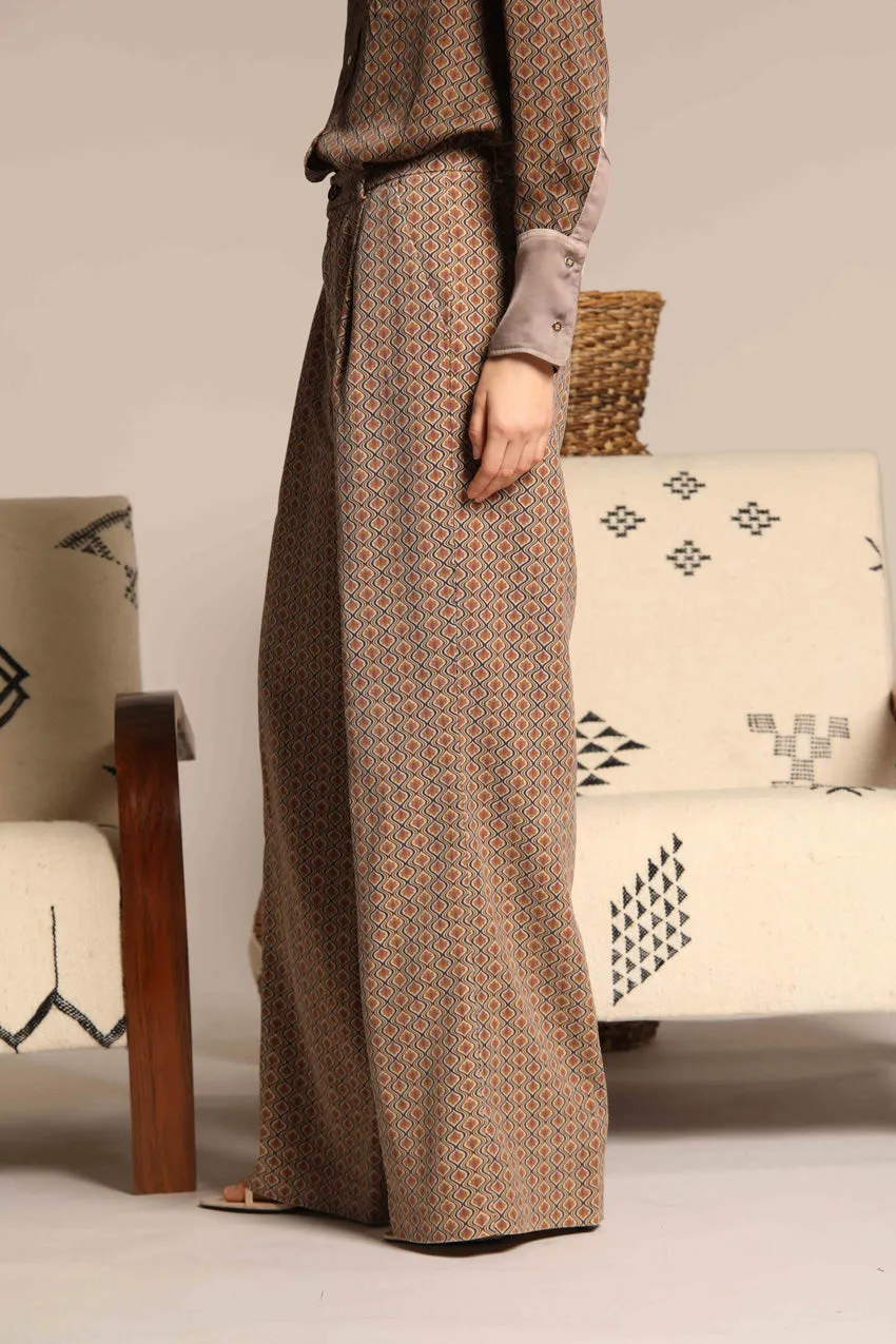 New York Wide Pinces women's chino pants in tencel with deco print straight fit sold by Mason's product image thumbnail 4