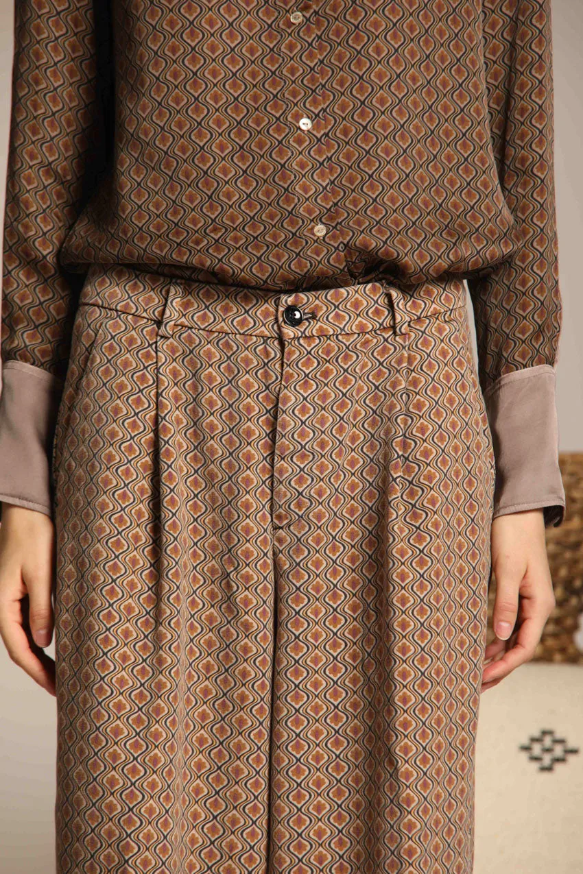 New York Wide Pinces women's chino pants in tencel with deco print straight fit sold by Mason's product image thumbnail 5