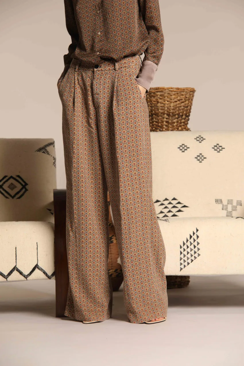 New York Wide Pinces women's chino pants in tencel with deco print straight fit sold by Mason's product image thumbnail 3