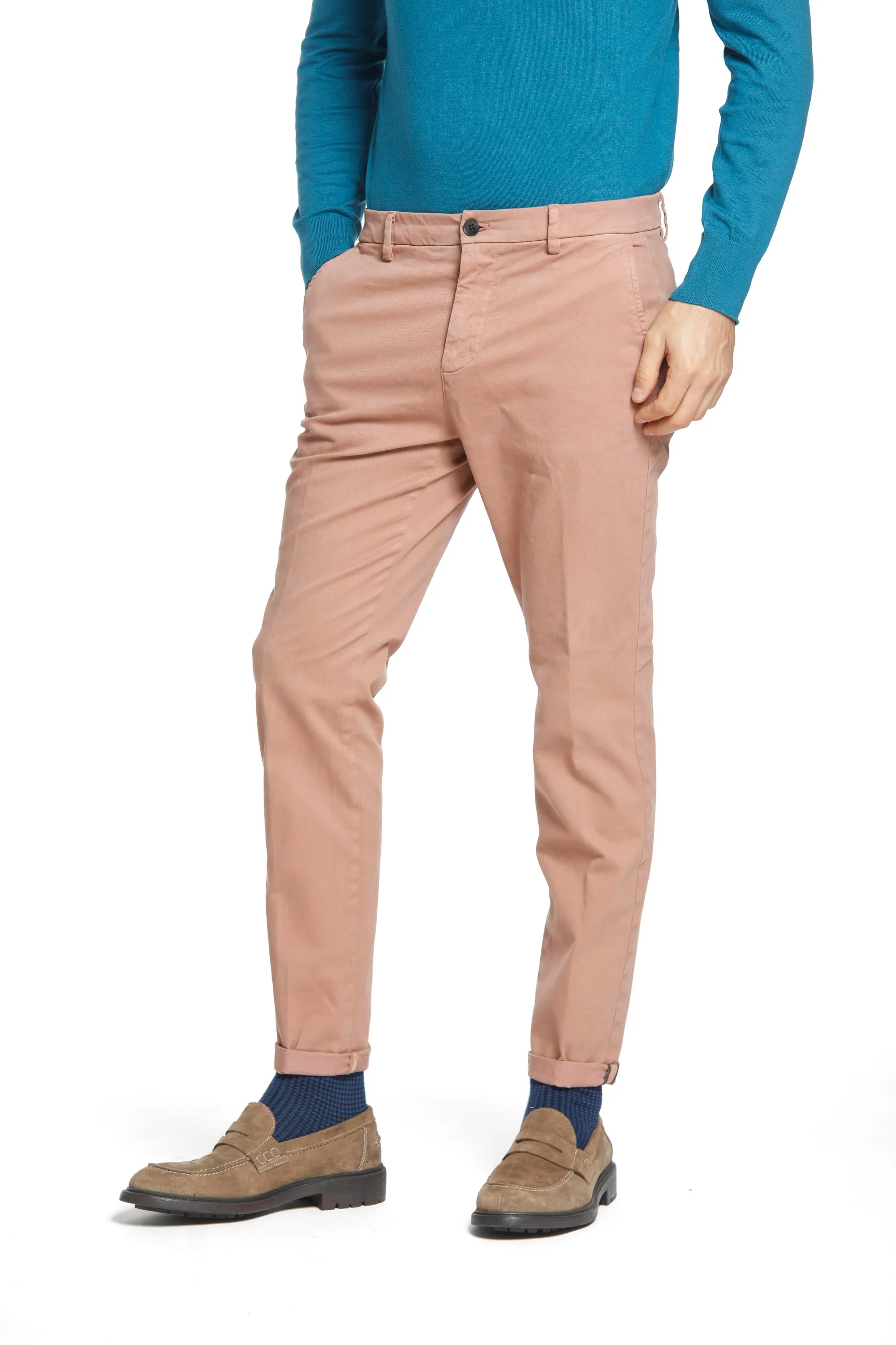 Osaka Style man chino pant in cotton modal stretch carrot fit sold by Mason's