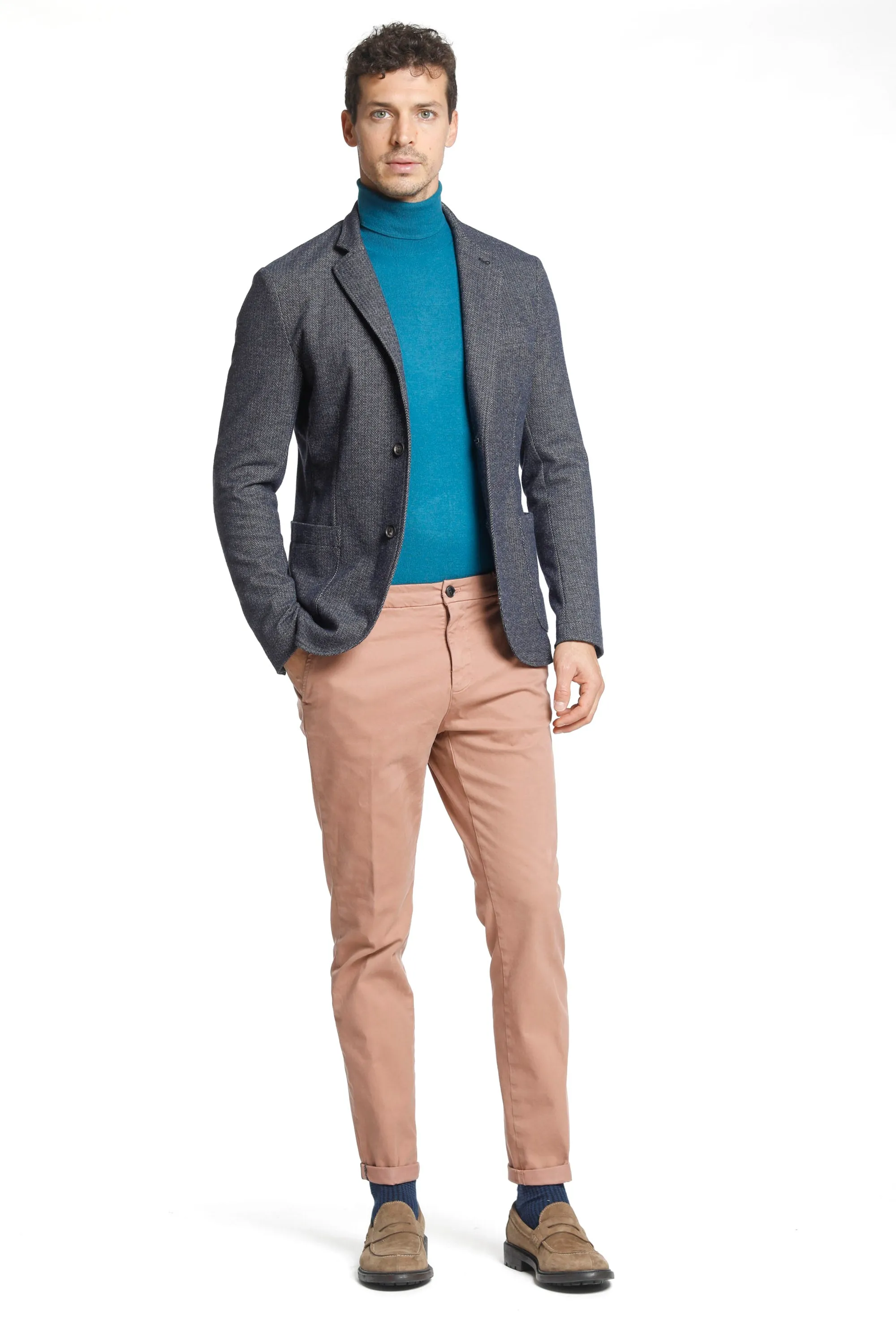 Osaka Style man chino pant in cotton modal stretch carrot fit sold by Mason's product image thumbnail 2