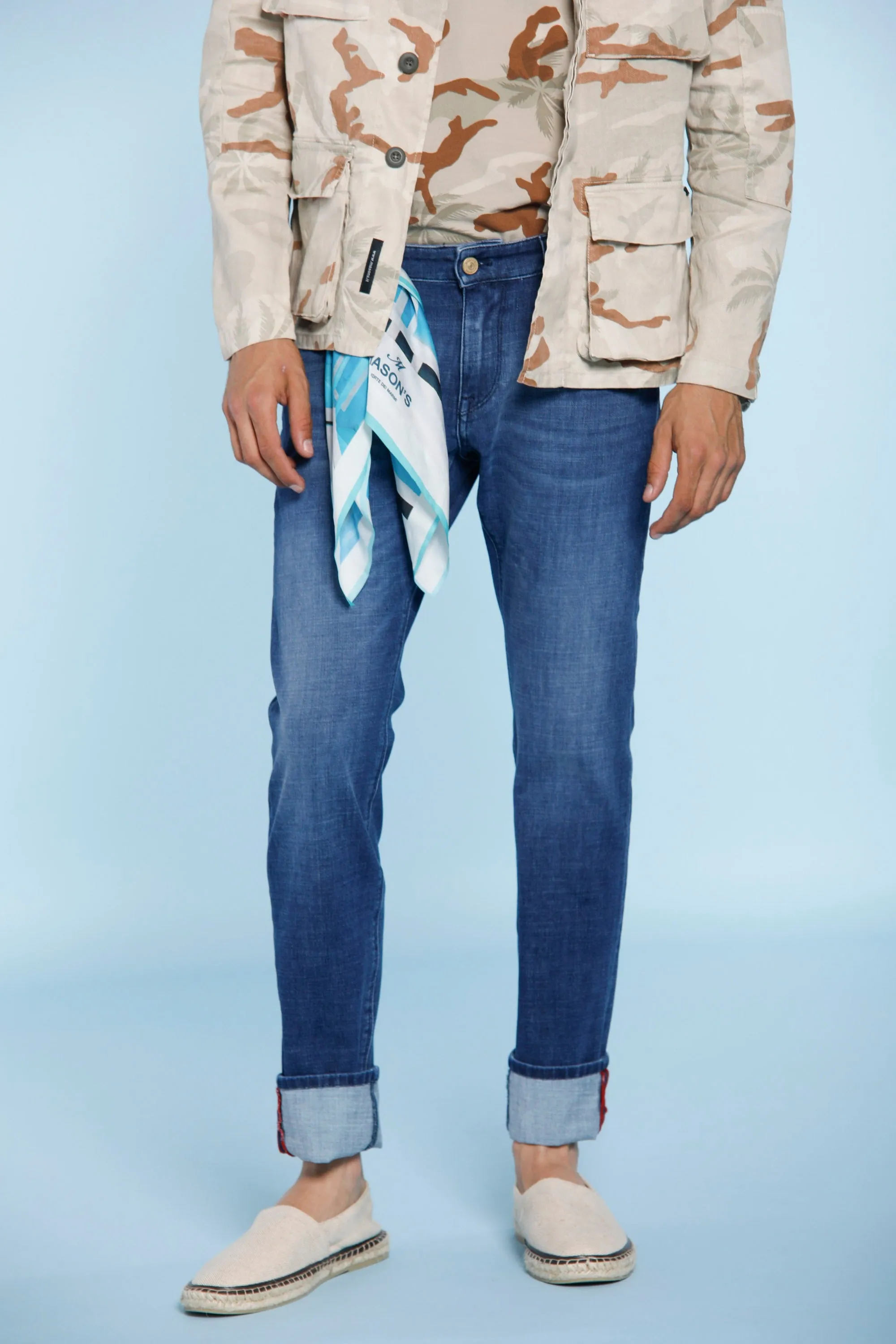 Harris man 5- Pocket pants in stretch cross denim slim sold by Mason's product image thumbnail 2