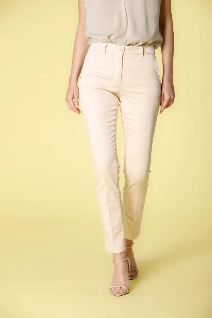 New York Slim women's chino pants in stretch satin slim sold by Mason's