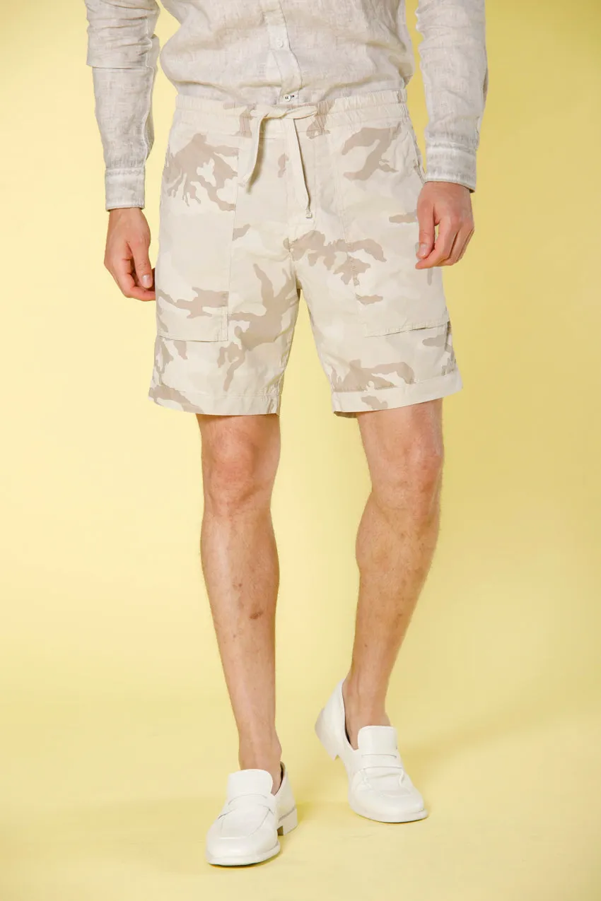 Taormina Summer men's chino bermuda parachute with white camouflage print regular sold by Mason's