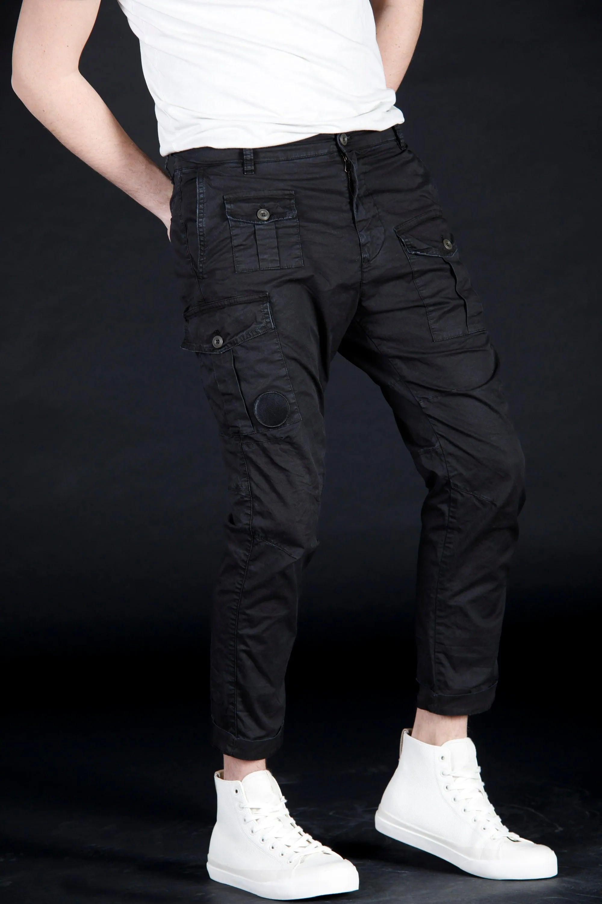 George Coolpocket men's cargo pants in twill limited edition carrot fit ① sold by Mason's product image thumbnail 3