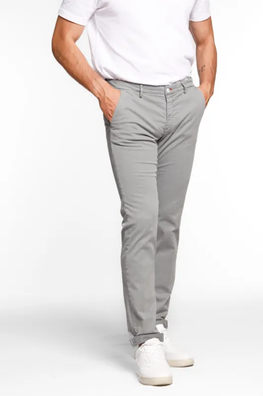 Torino Summer Color man chino pants in cotton and tencel slim sold by Mason's