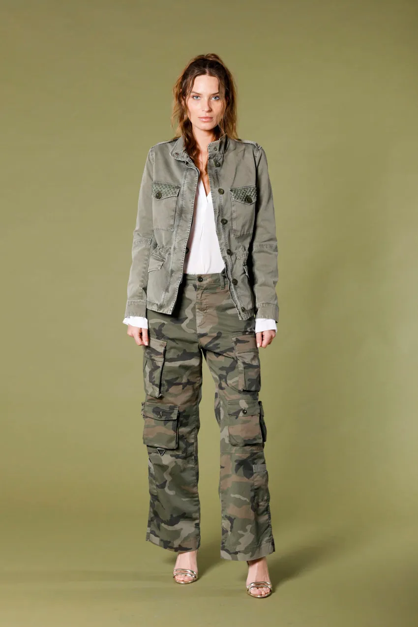 New Hunter women's cargo pants in cotton twill with camouflage print relaxed fit sold by Mason's product image thumbnail 2