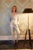 Caroline woman double breasted jersey blazer with chevron pattern sold by Mason's