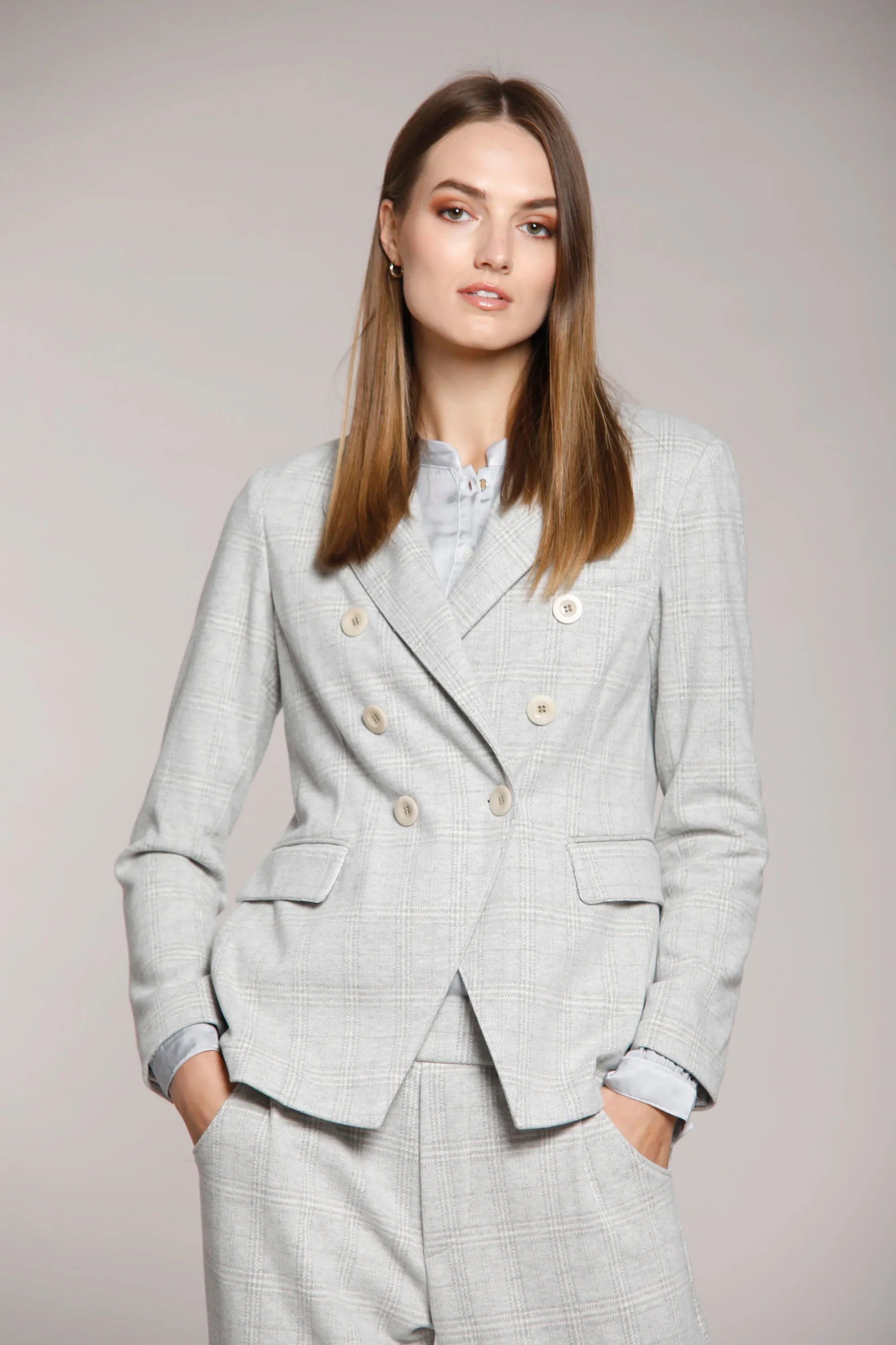 Caroline woman double breasted jersey blazer with chevron pattern sold by Mason's product image thumbnail 2