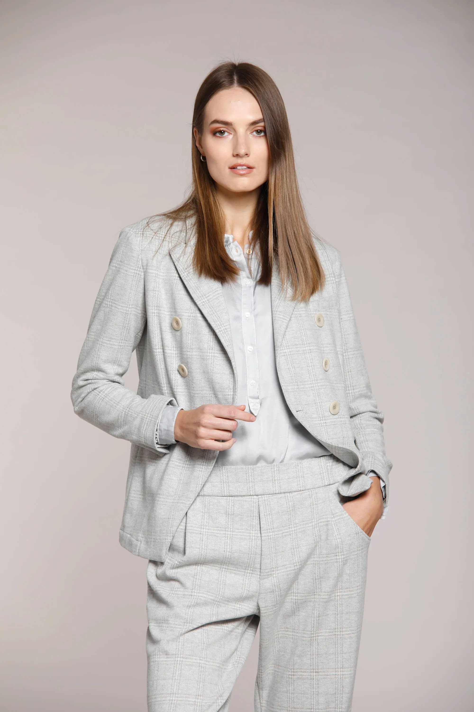 Caroline woman double breasted jersey blazer with chevron pattern sold by Mason's product image thumbnail 4