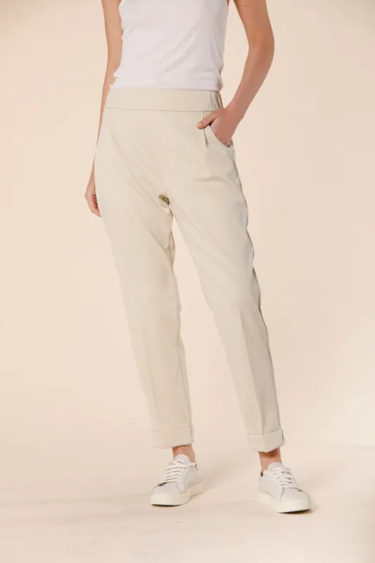Easy Jogger women's chino pants in stretch jersey relaxed sold by Mason's
