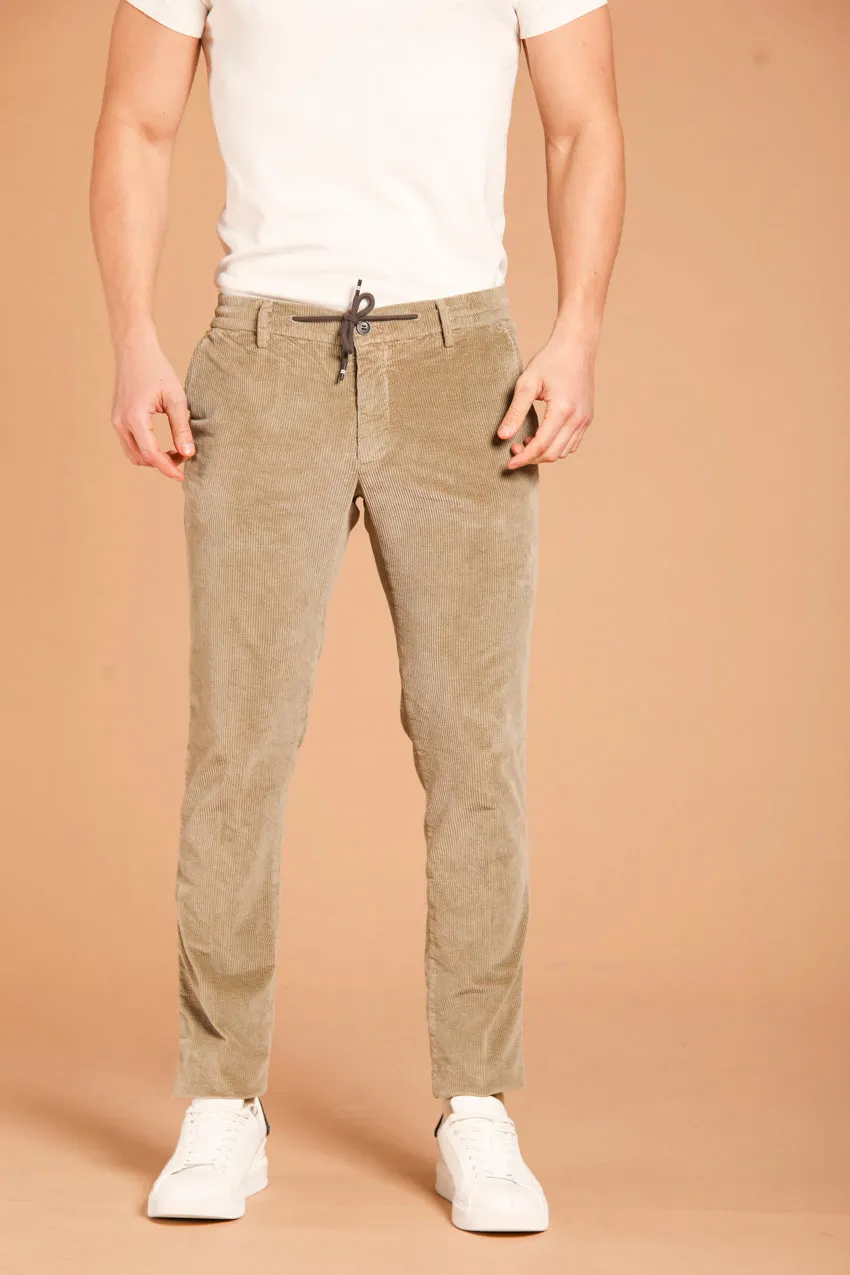 Milan Jogger men's chino pants in velvet 500 stripes with extra slim fit sold by Mason's product image thumbnail 2