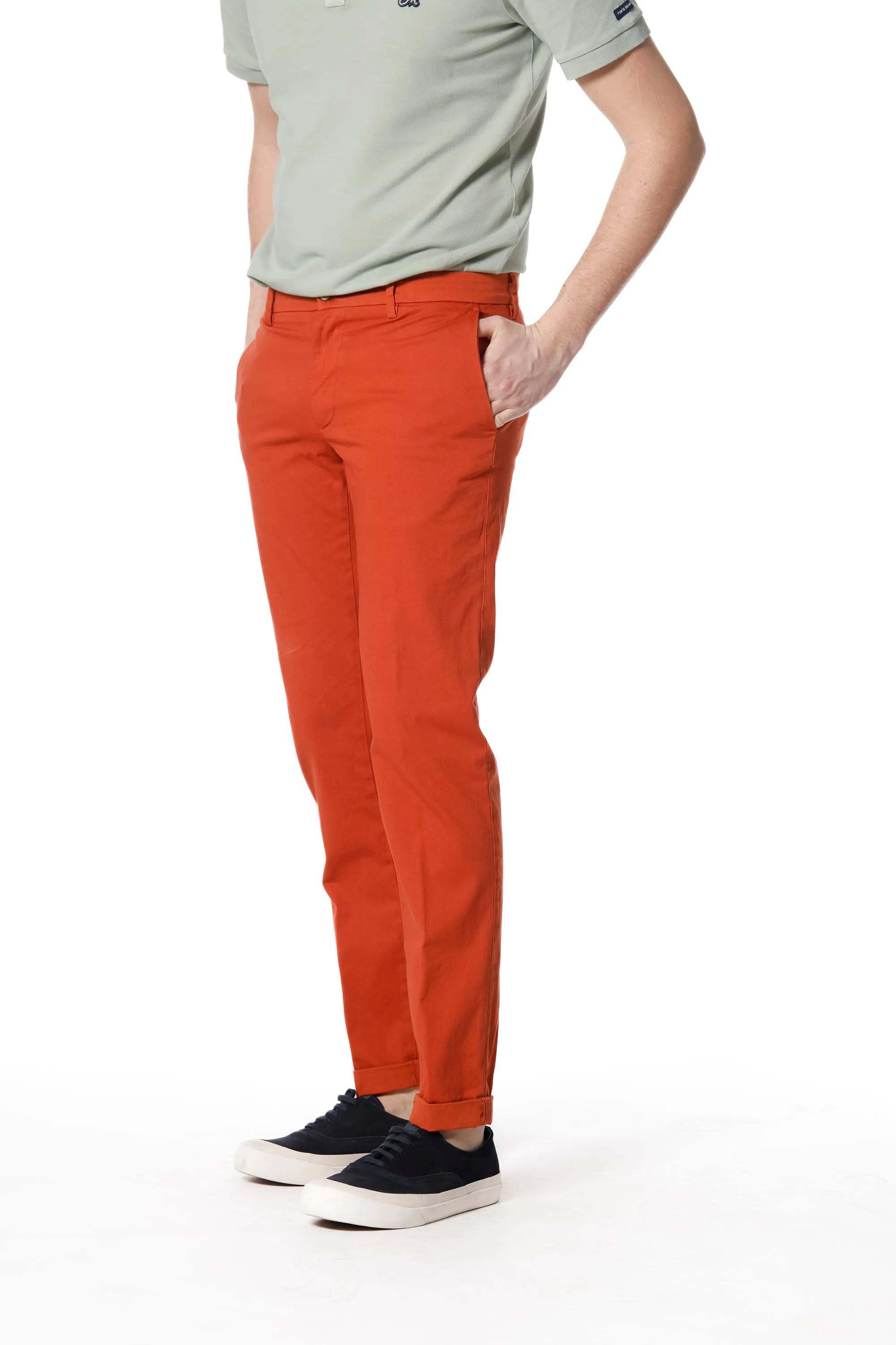 New York man chino pants in stretch satin regular ① sold by Mason's product image thumbnail 3