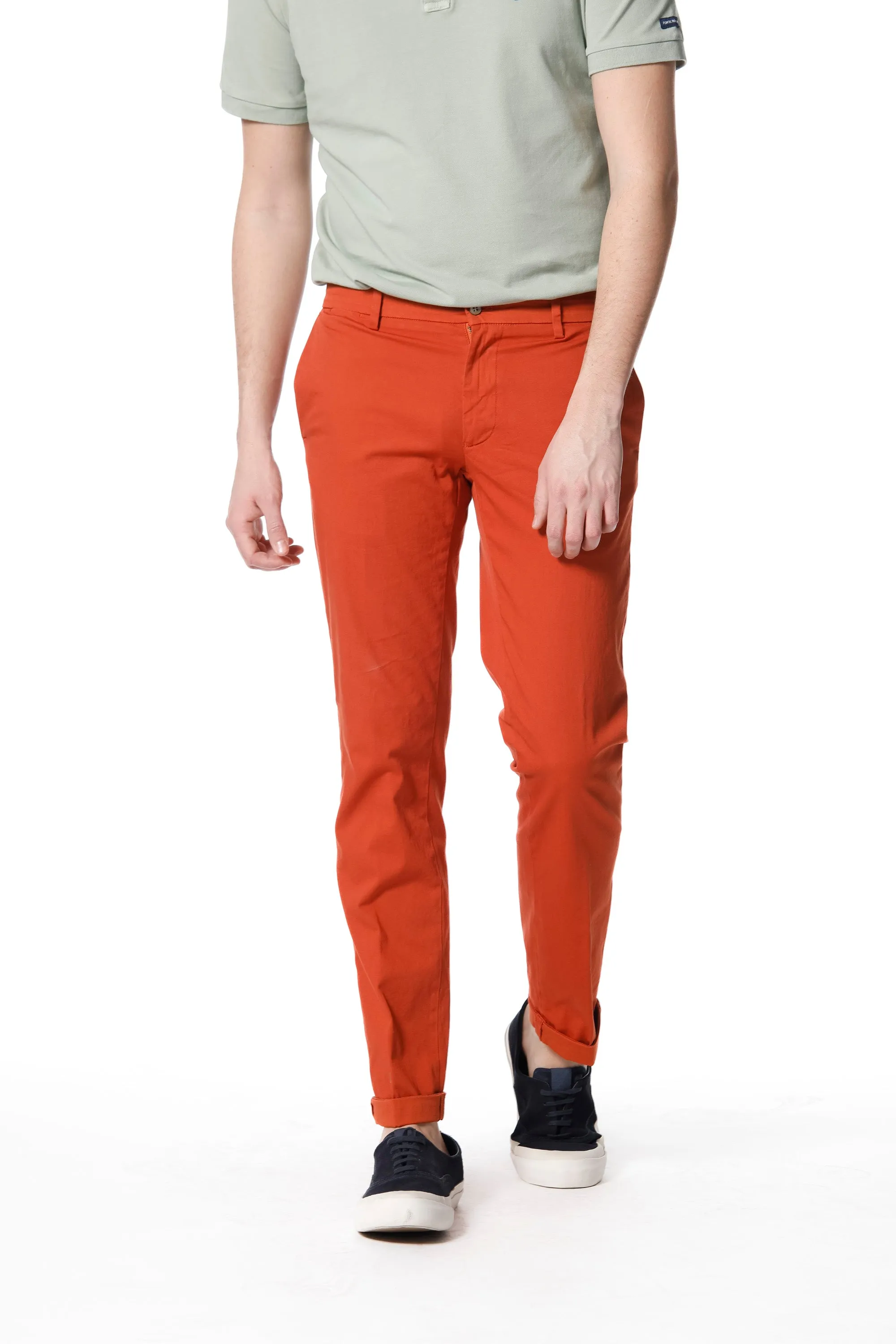 New York man chino pants in stretch satin regular ① sold by Mason's