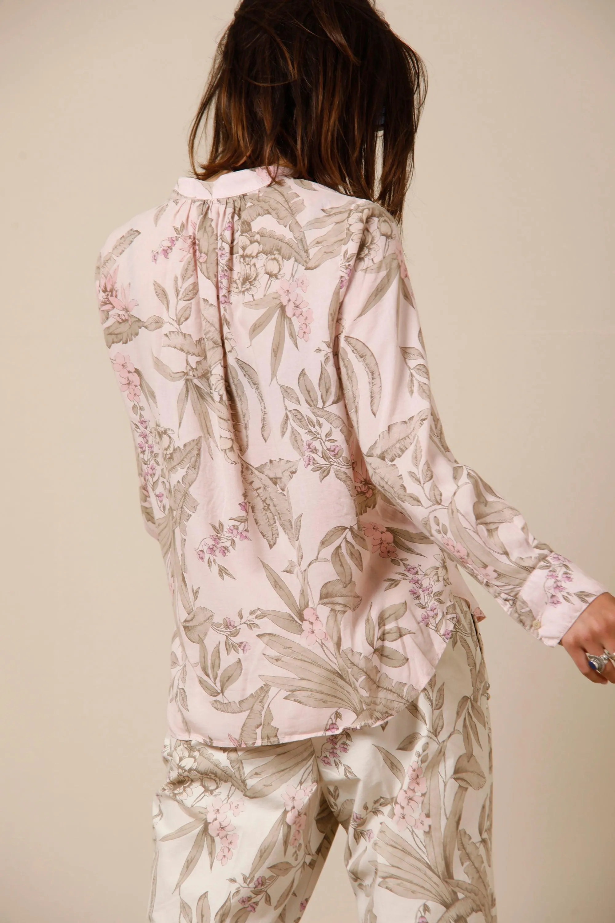 Adele woman shirt in tencel with long sleeves and flower pattern sold by Mason's product image thumbnail 5