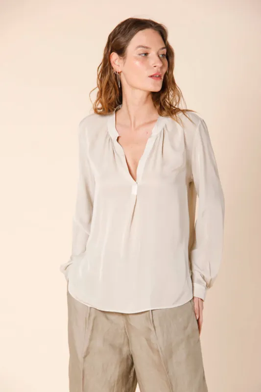 Adele woman's long sleeve shirt in viscose sold by Mason's