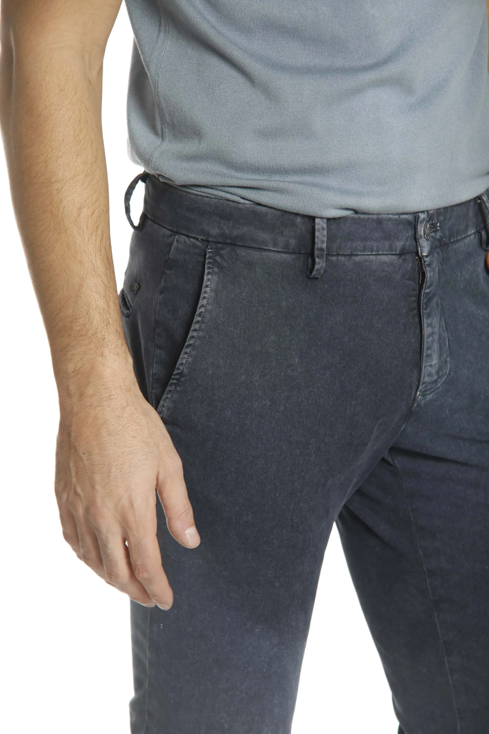 Milano Style Essential man chino pant in gabardine and modal stretch extra slim fit Special Washing sold by Mason's product image thumbnail 2