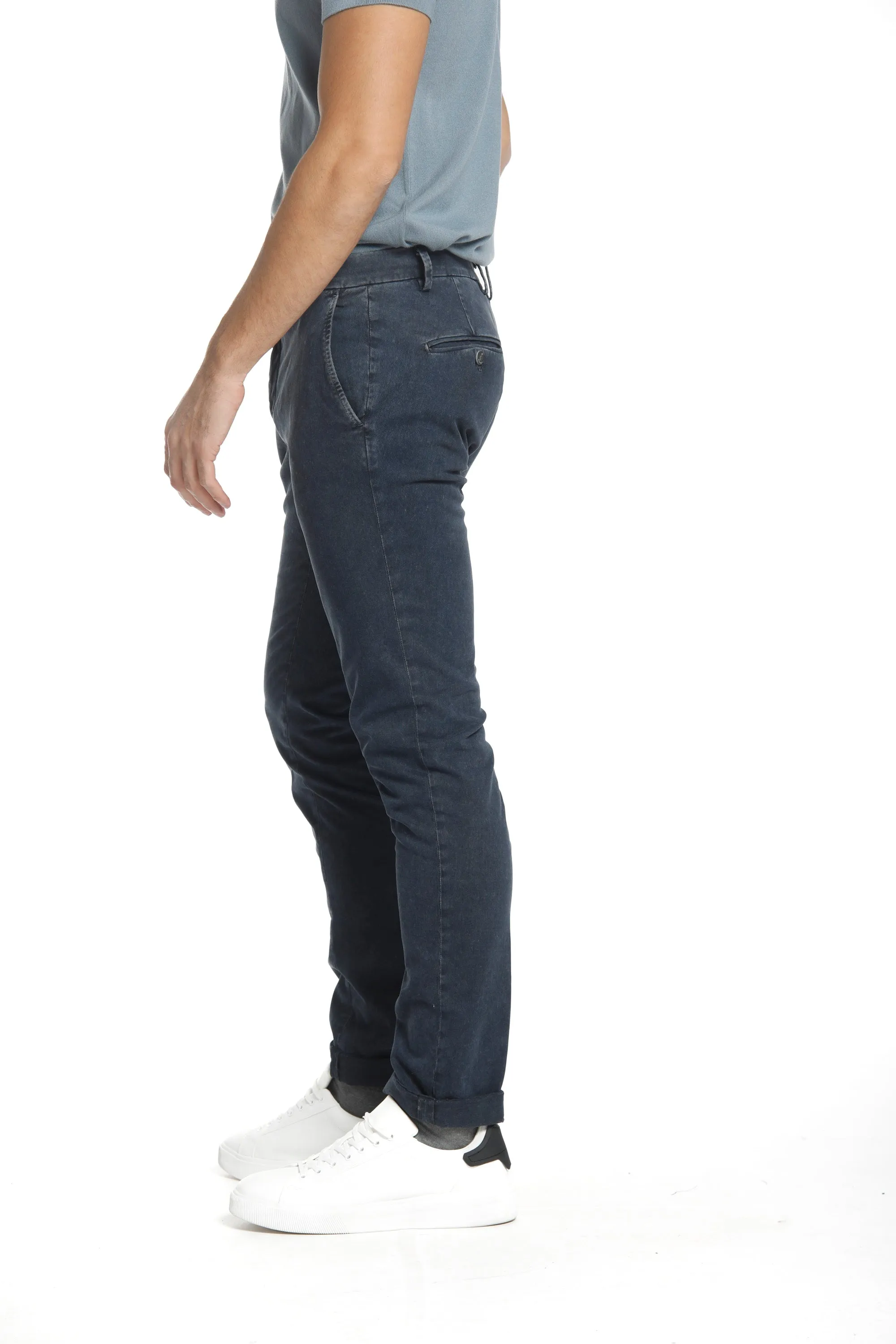 Milano Style Essential man chino pant in gabardine and modal stretch extra slim fit Special Washing sold by Mason's product image thumbnail 3