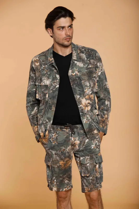 Flyshirt man jacket in cotton with floral pattern sold by Mason's