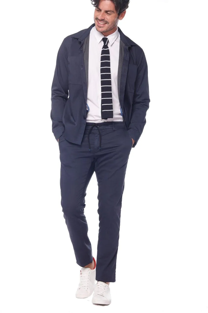 Milano Jogger Travel men's chino jogger in tecno travel stretch satin extra slim sold by Mason's product image thumbnail 2