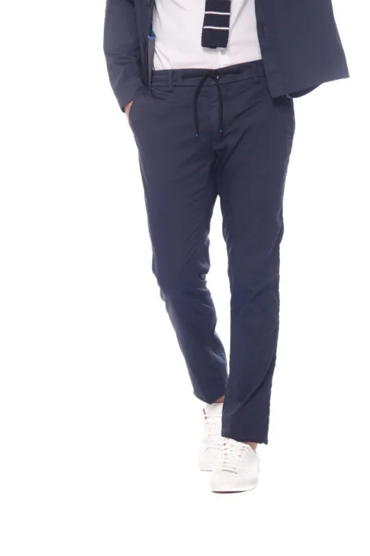 Milano Jogger Travel men's chino jogger in tecno travel stretch satin extra slim sold by Mason's