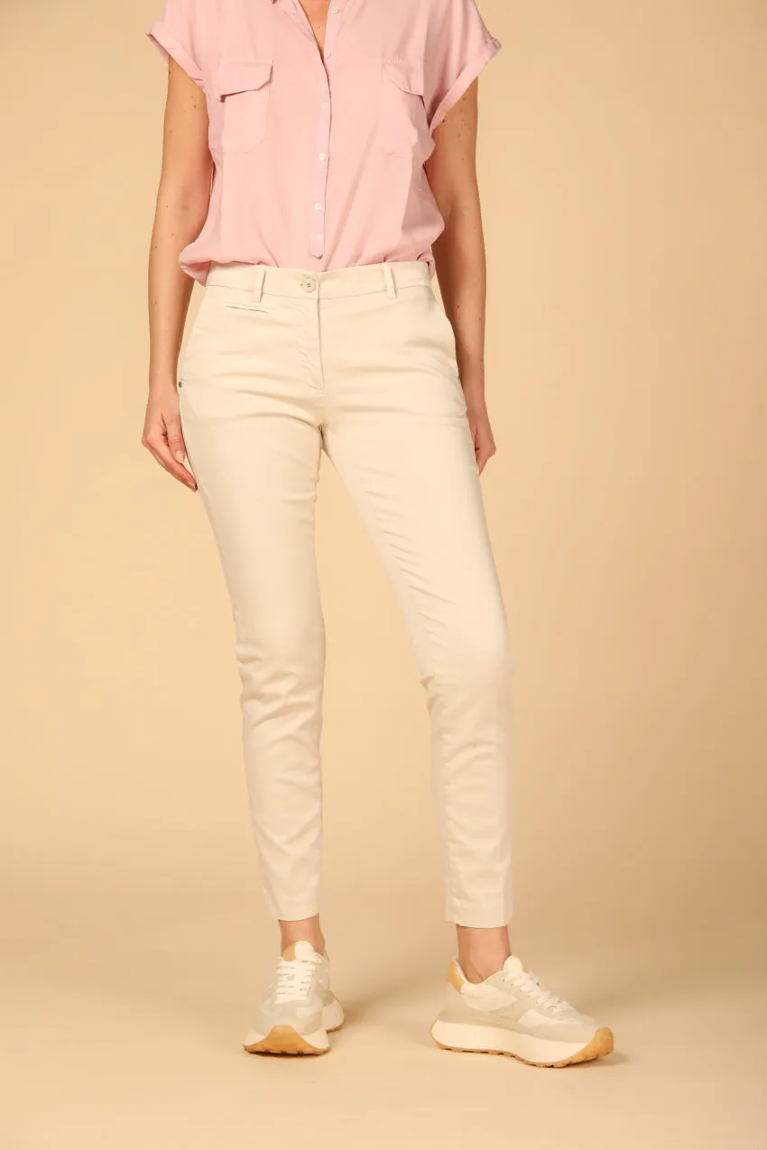 New York Slim women's chino pants in stretch satin slim ① sold by Mason's