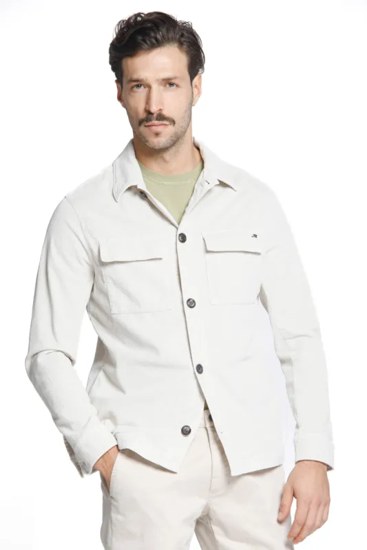 Steve man velvet overshirt 500 stripes with pockets sold by Mason's