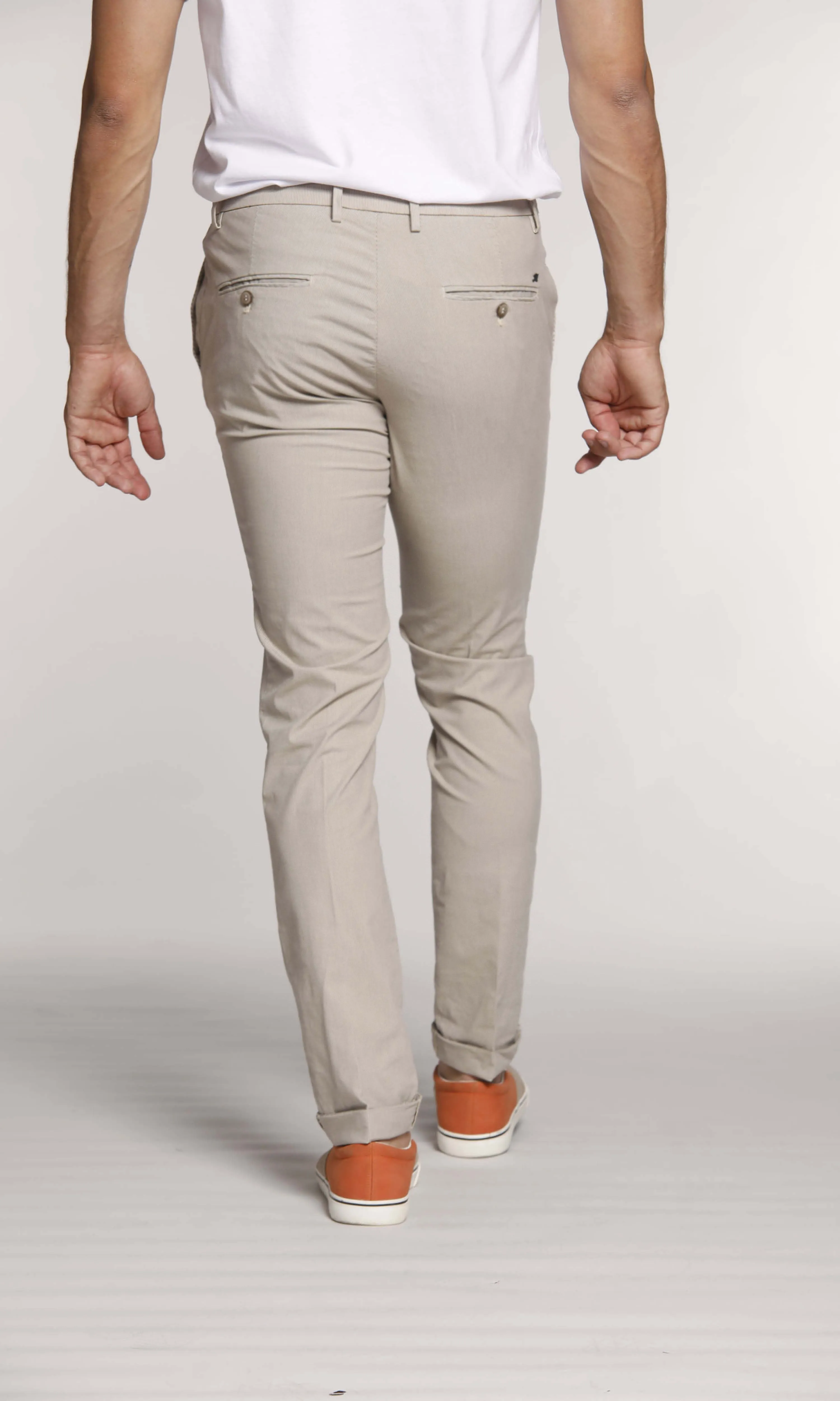 Milano Limited man chino pants in cotton and tencel with stripes pattern extra slim sold by Mason's product image thumbnail 3