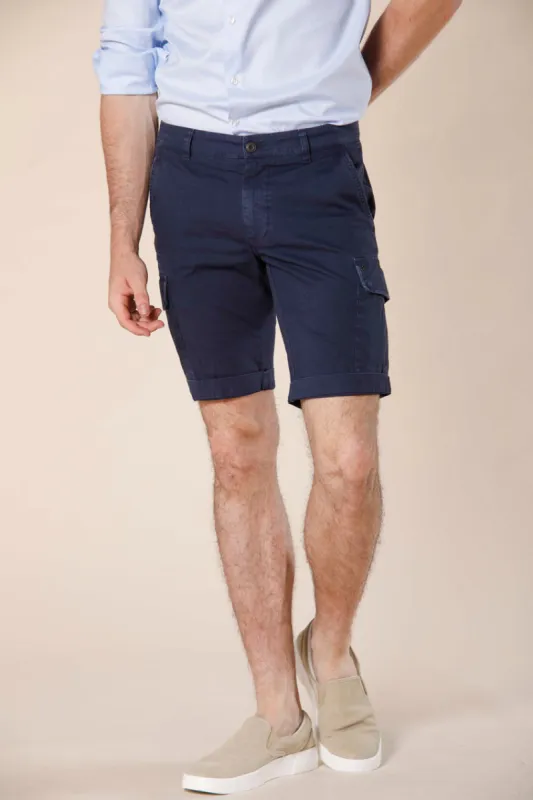 Chile men's cargo bermuda in stretch satin slim ① sold by Mason's