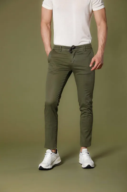 Milano Jogger men's chino jogger in cotton and linen  extra slim sold by Mason's