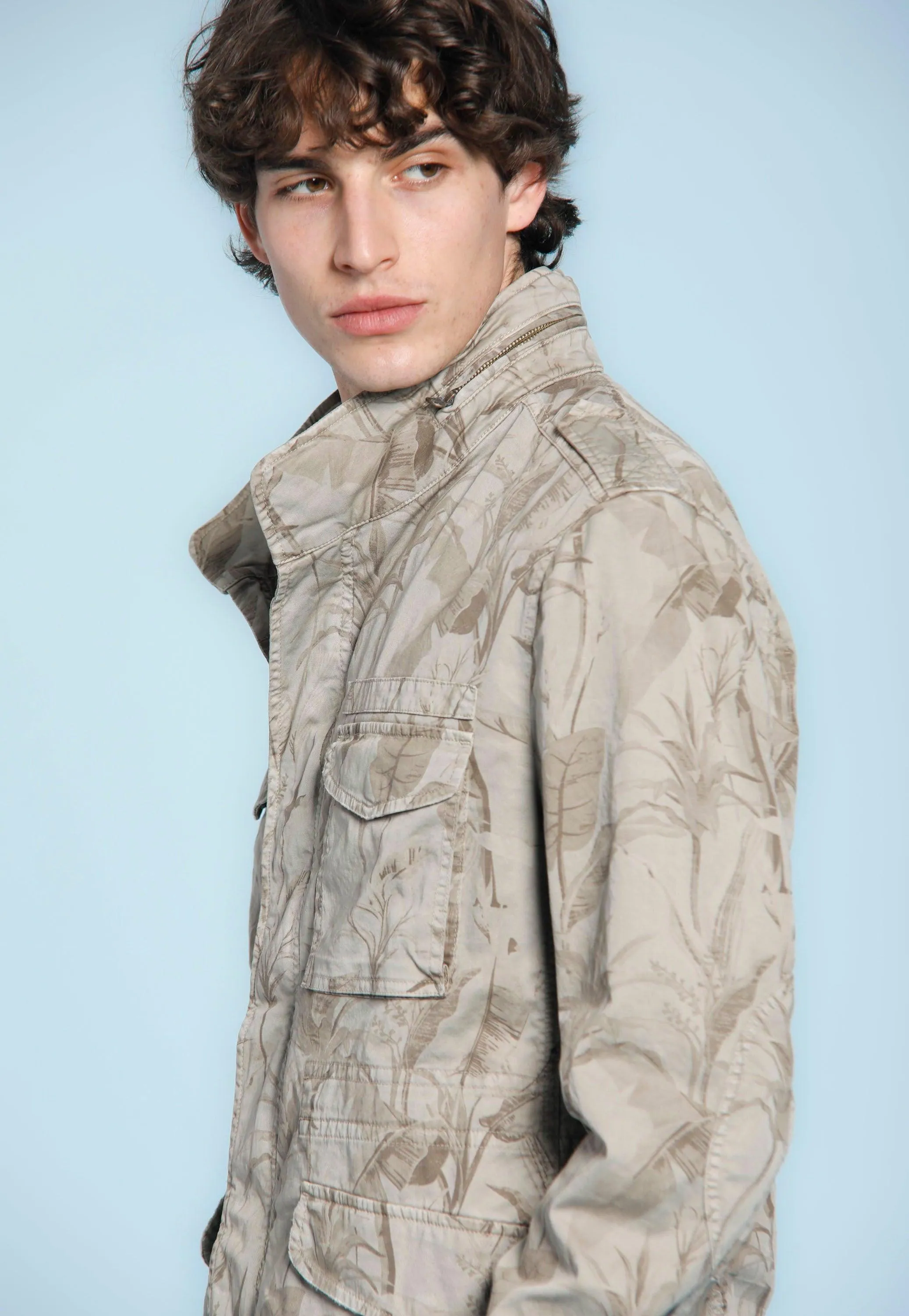 M74 Jacket man field jacket in cotton with leaves pattern sold by Mason's product image thumbnail 4