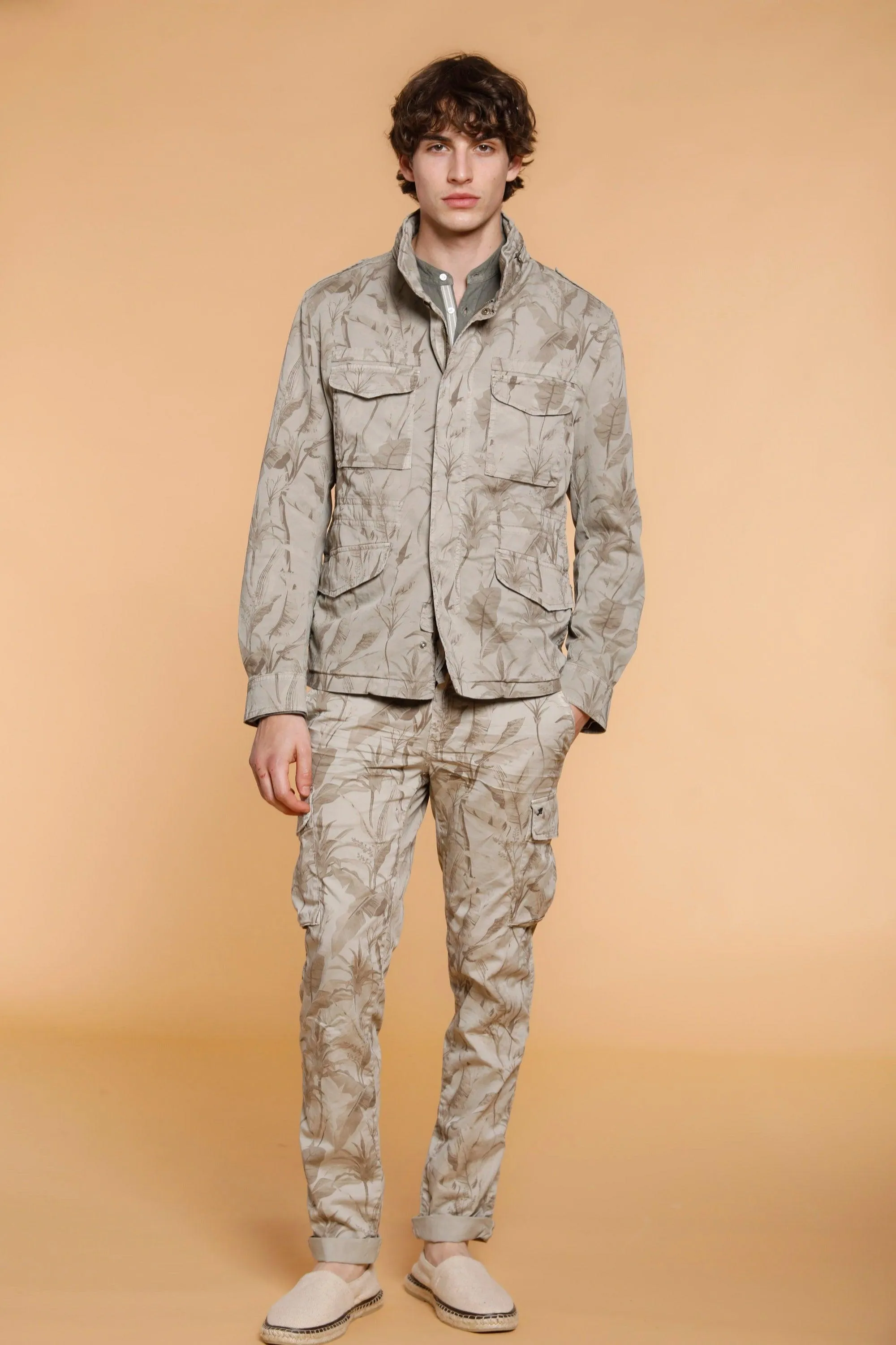 M74 Jacket man field jacket in cotton with leaves pattern sold by Mason's product image thumbnail 3