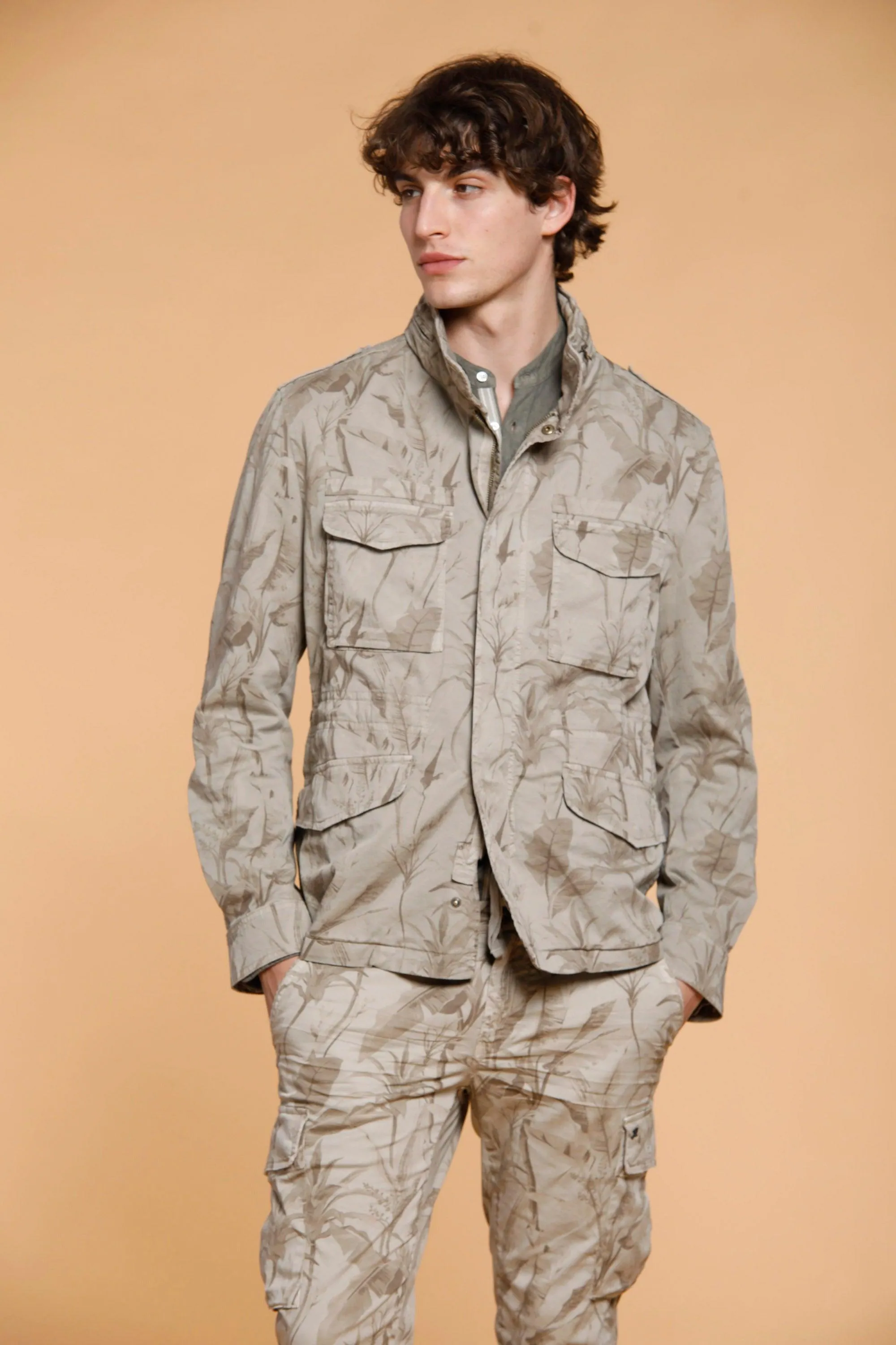 M74 Jacket man field jacket in cotton with leaves pattern sold by Mason's product image thumbnail 5