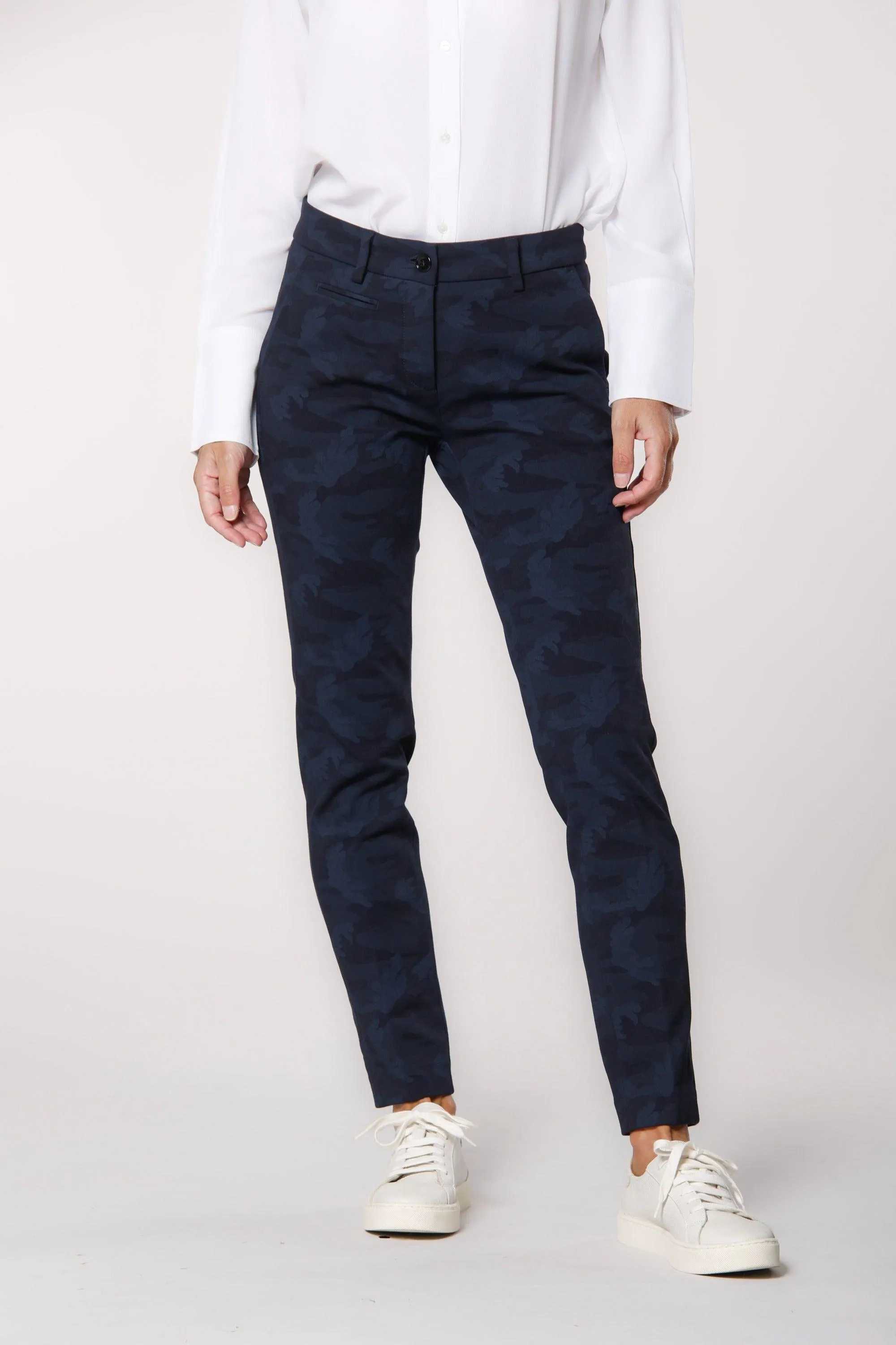 New York Slim woman camouflage patterned jersey chino pants ① sold by Mason's