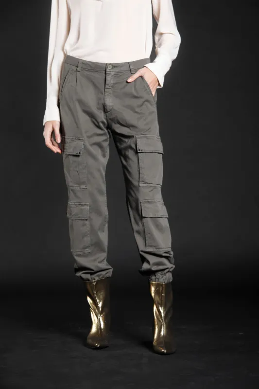 Evita Cargo women's cargo pants in gabardine curvy fit sold by Mason's