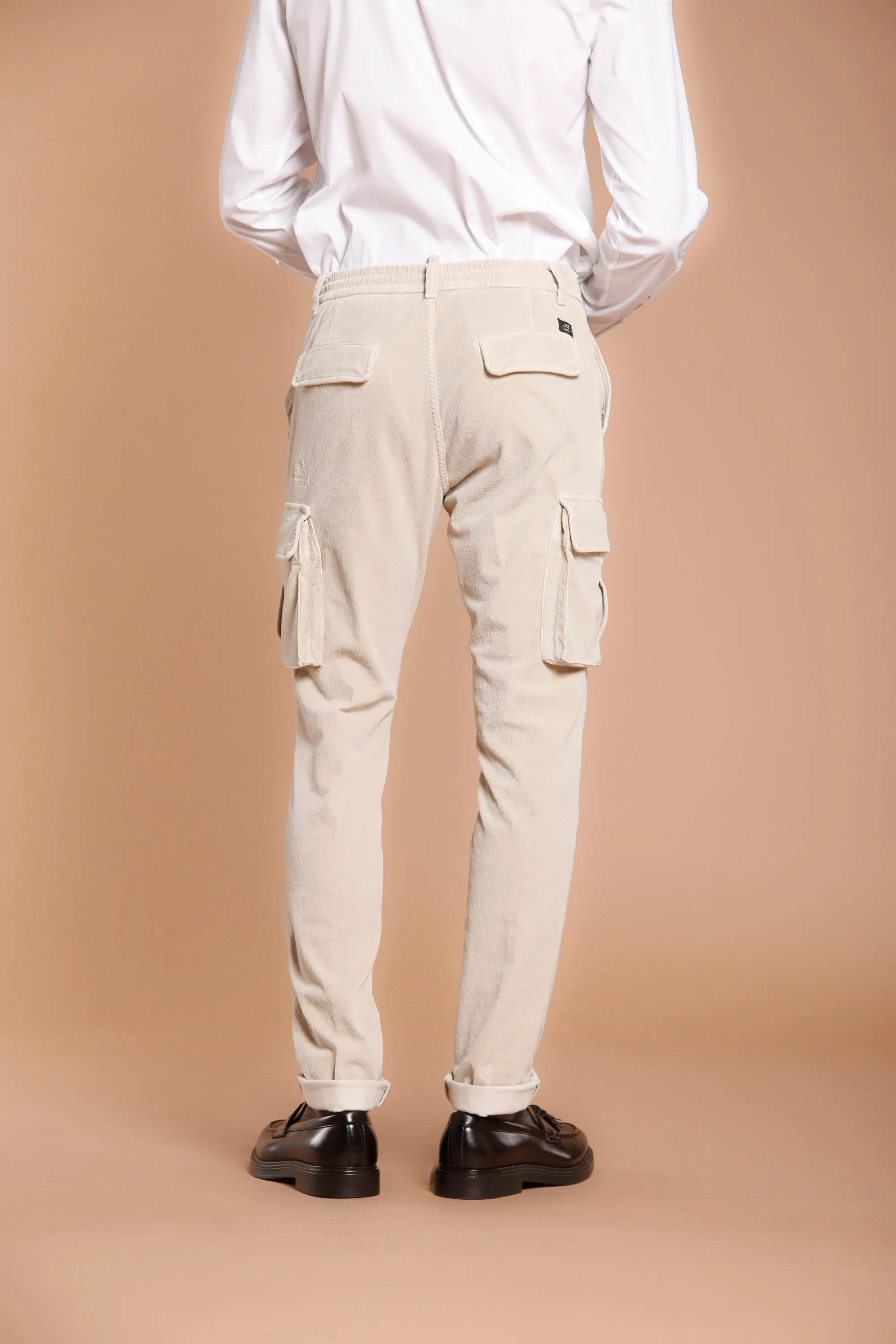 Chile Jogger man cargo pant in 1500 striped velvet extra slim sold by Mason's product image thumbnail 5