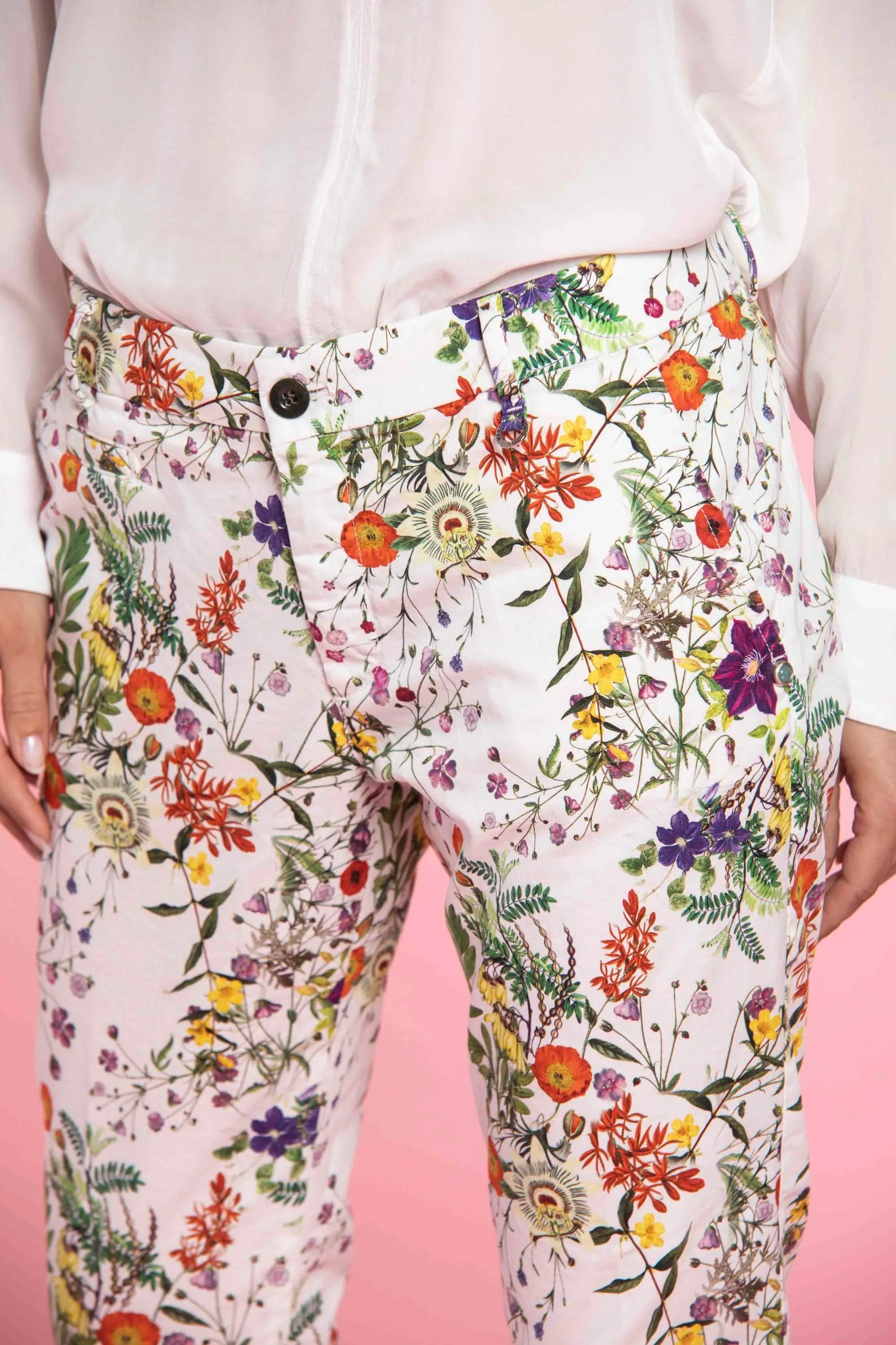 Jaqueline Capri woman chino pants in cotton with floral pattern curvy sold by Mason's product image thumbnail 3