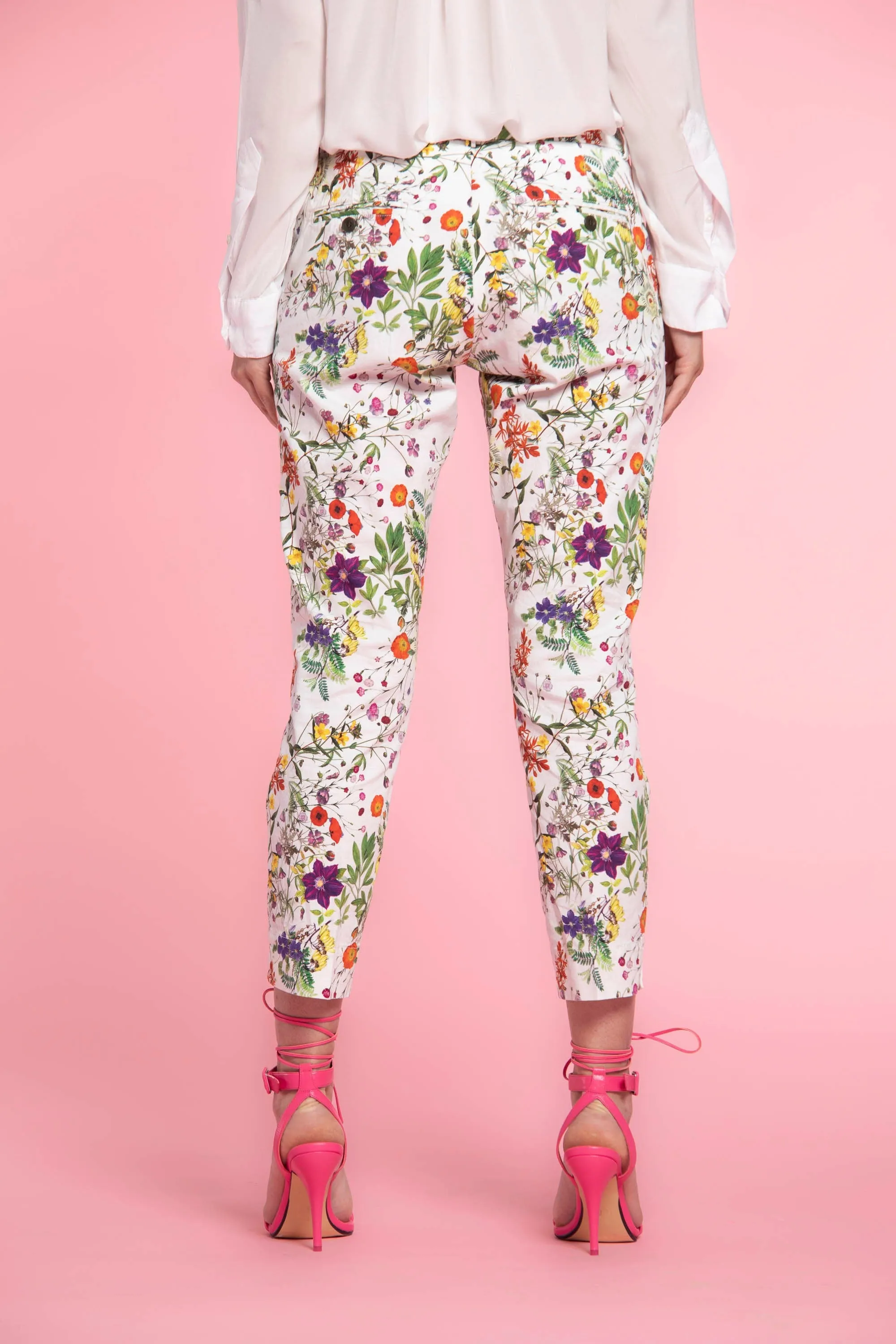 Jaqueline Capri woman chino pants in cotton with floral pattern curvy sold by Mason's product image thumbnail 5