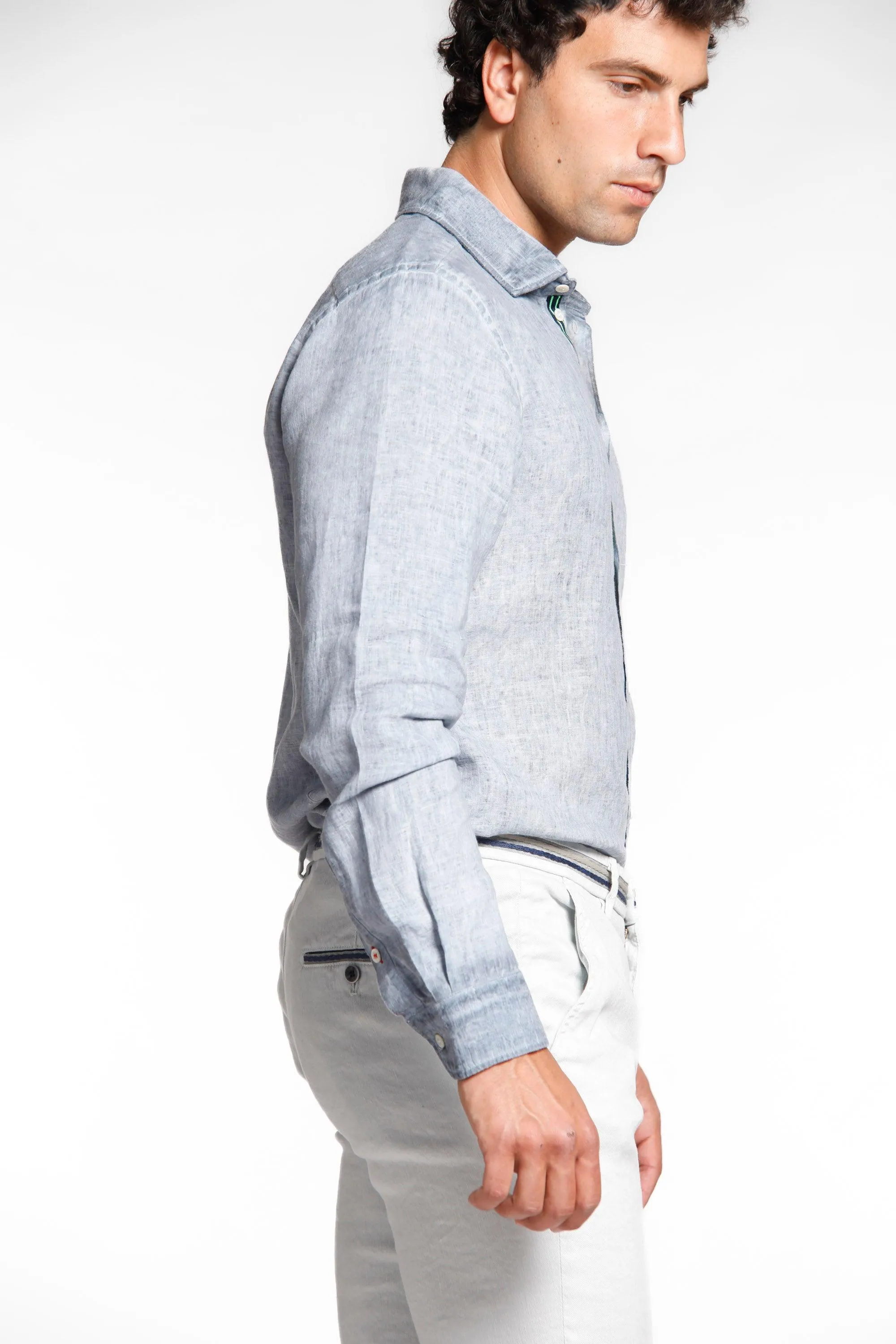 Torino man shirt in linen with ribbons regular sold by Mason's product image thumbnail 2