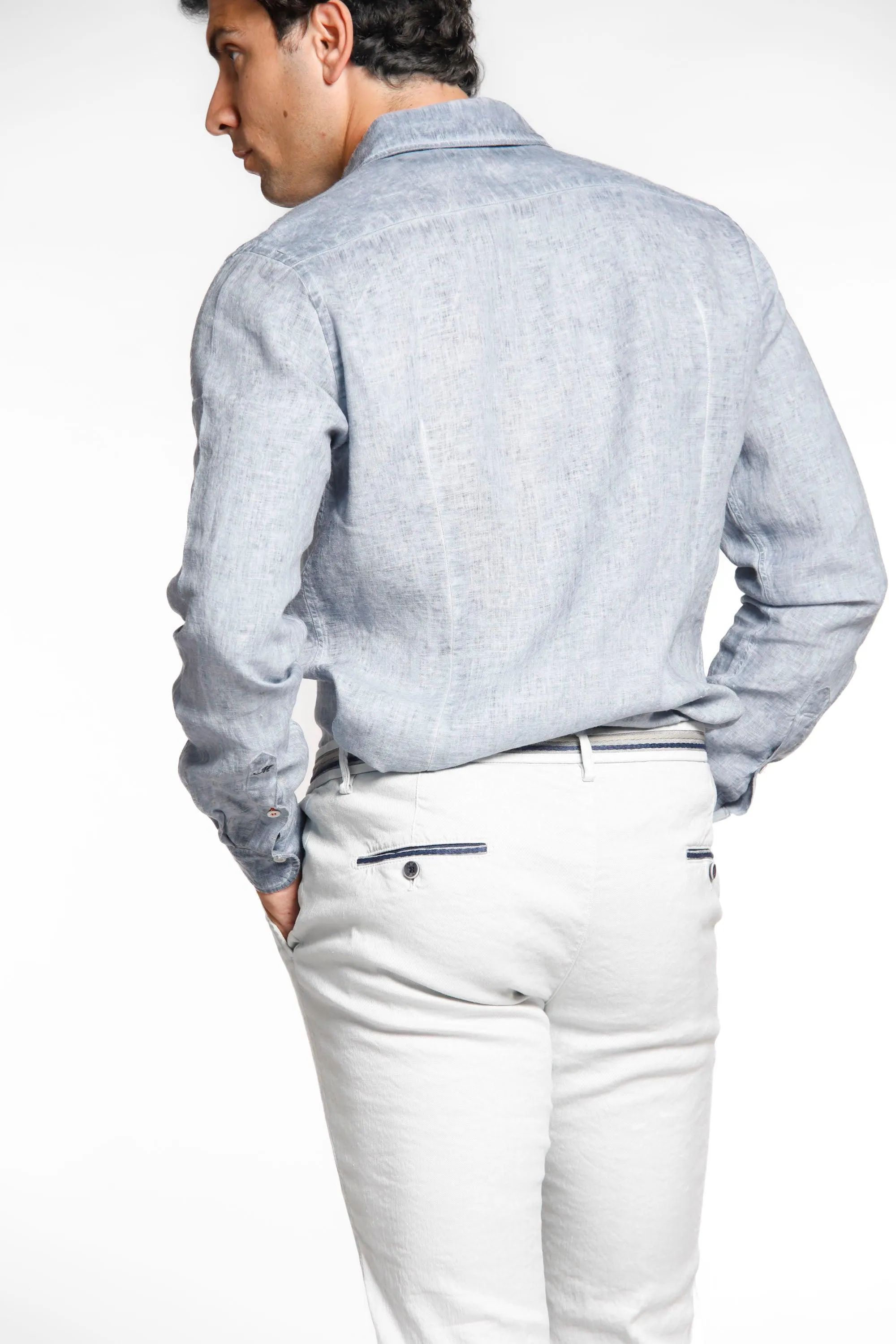 Torino man shirt in linen with ribbons regular sold by Mason's product image thumbnail 5