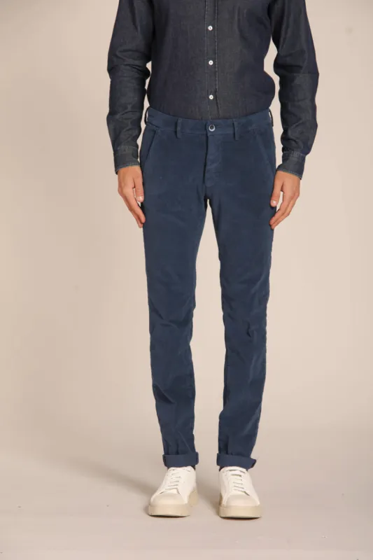 Torino men's chino pants in velvet 1500 striped slim fit ① sold by Mason's