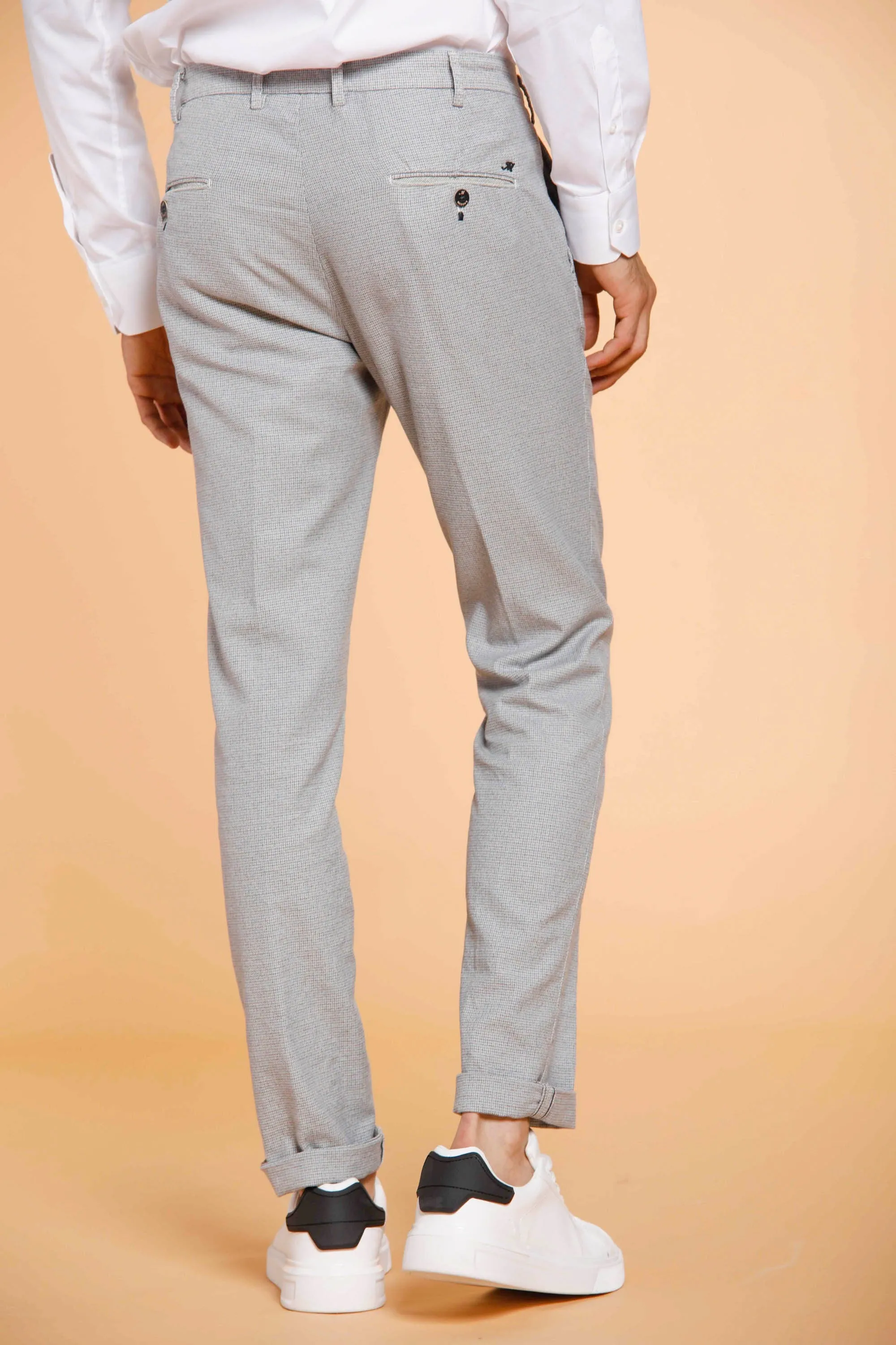 Torino Prestige man chino pants in pied de poule cotton slim sold by Mason's product image thumbnail 5