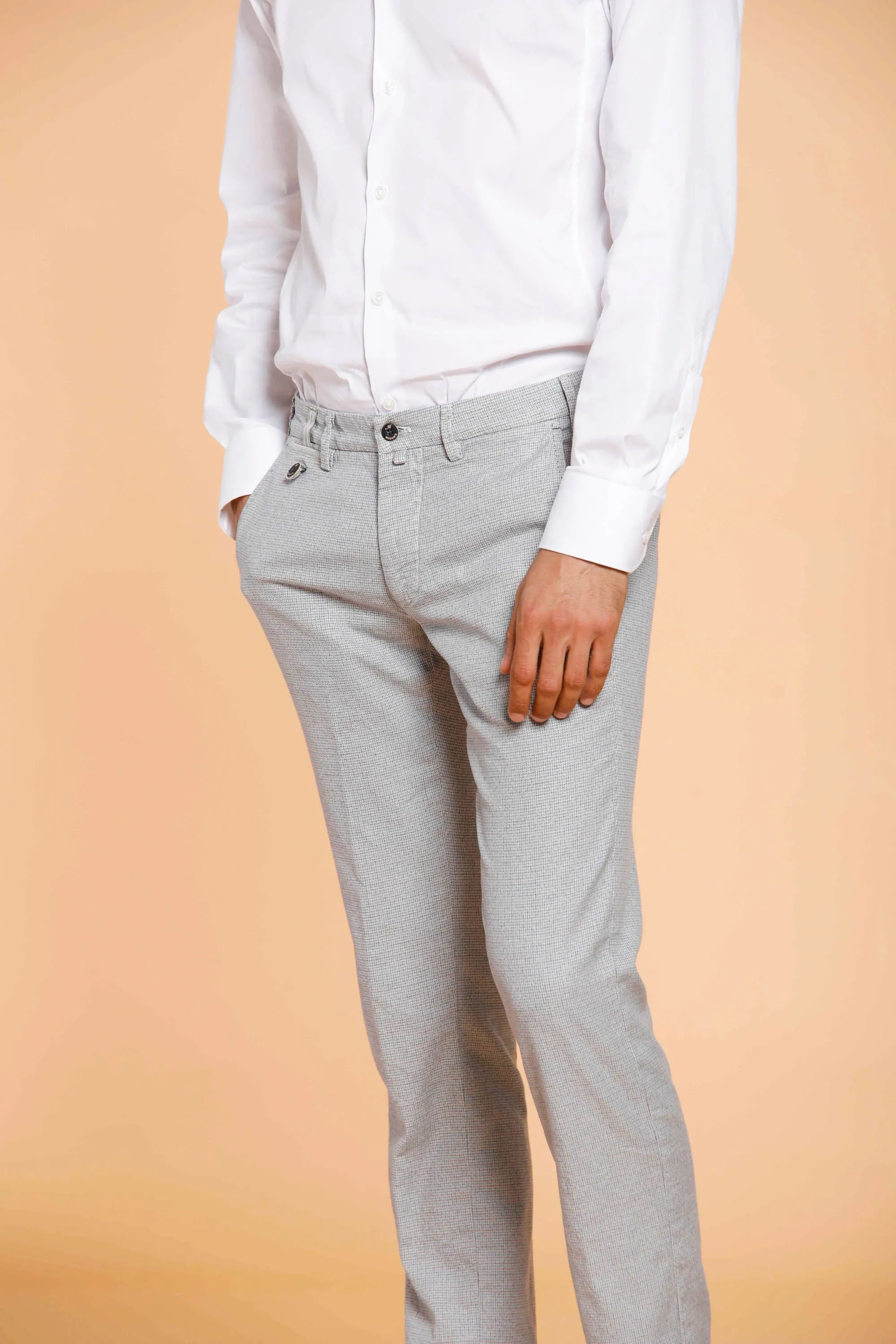 Torino Prestige man chino pants in pied de poule cotton slim sold by Mason's product image thumbnail 3